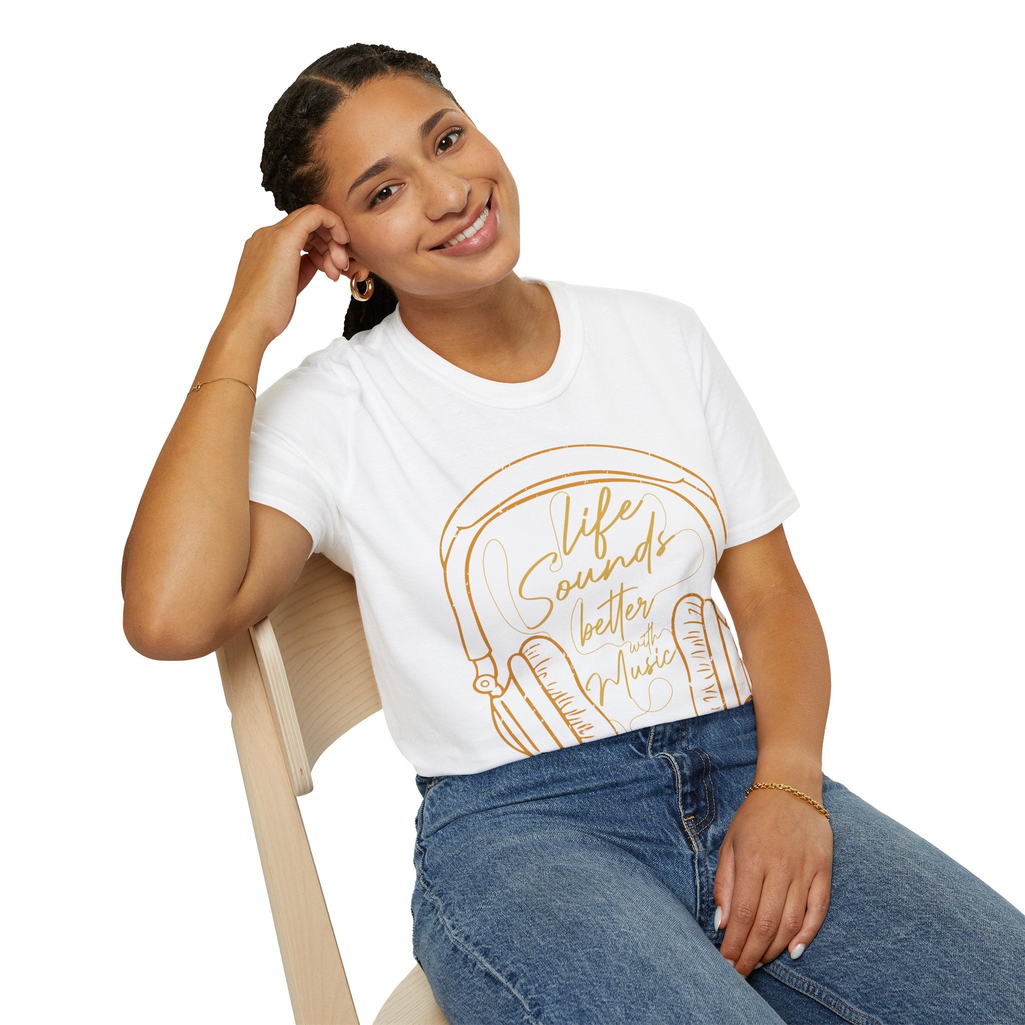 "Life Sound Better With Music" Unisex Soft style T-Shirt