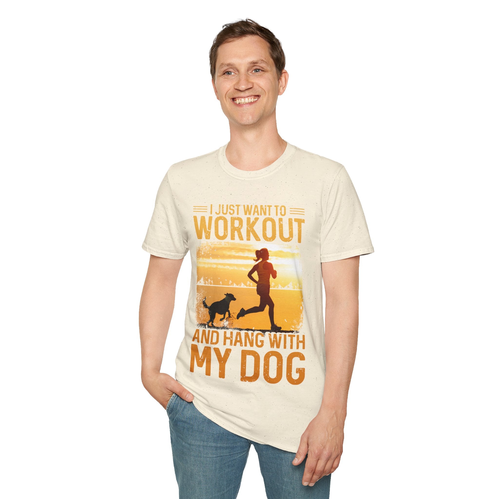 "I Just Want To Workout And Hang With My Dog" Unisex Soft style T-Shirt