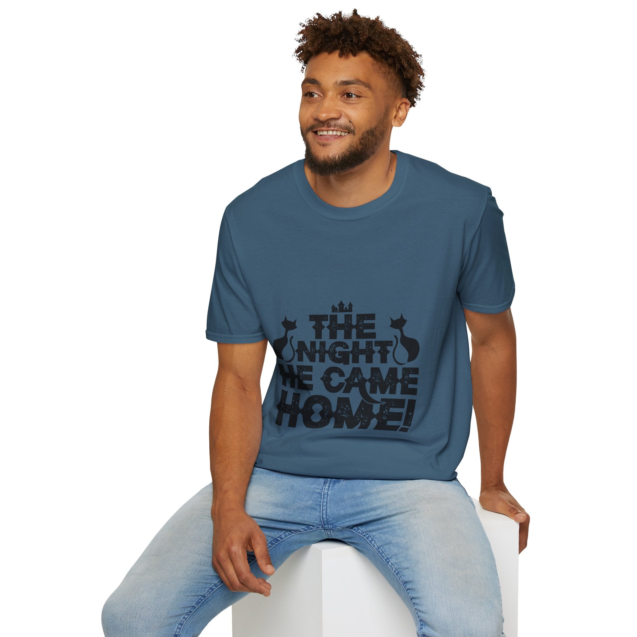 "THE NIGHT HE CAME HOME" Unisex Soft style T-Shirt