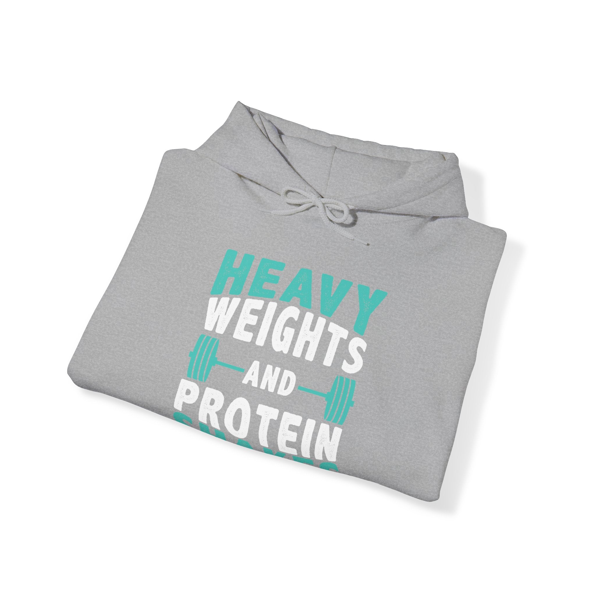 "Heavy Weights And Proteins Shakes" Unisex Heavy Blend™ Hooded Sweatshirt