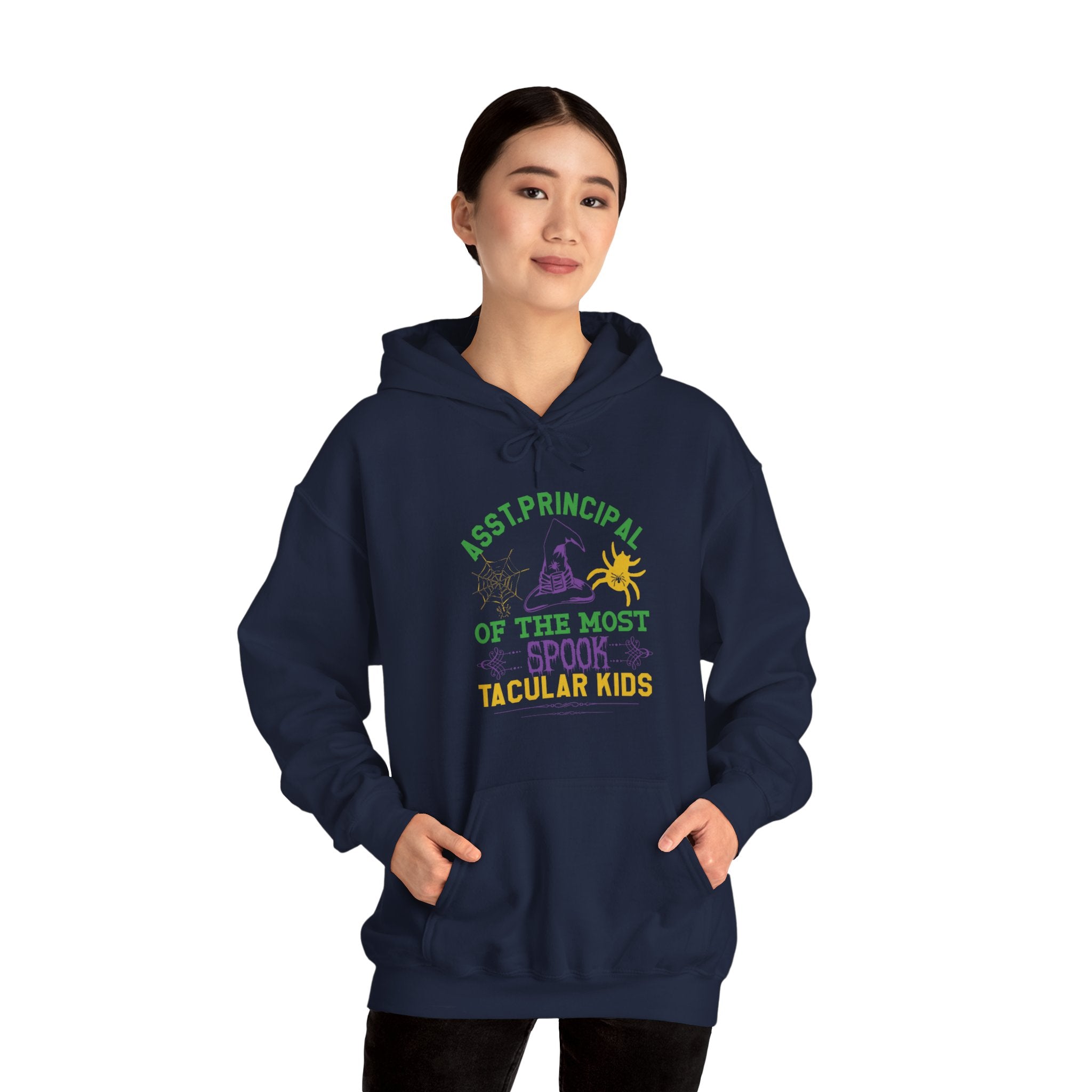 "ASST.PRINCIPAL OF THE MOST SPOOK TACULAR KIDS" Unisex Heavy Blend™ Hooded Sweatshirt