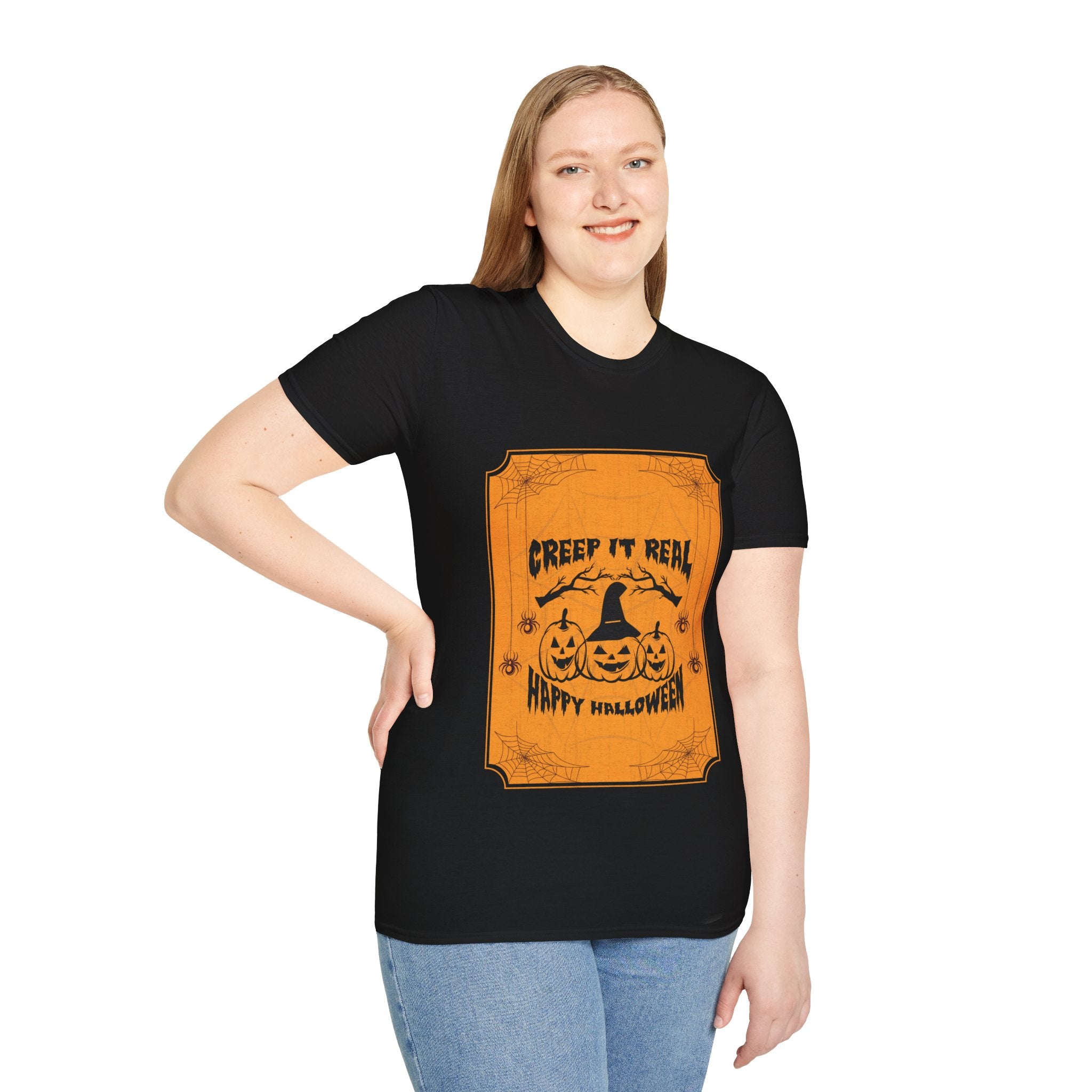 "CREEP IT REAL HAPPY HALLOWEEN" Unisex Soft style T-Shirt