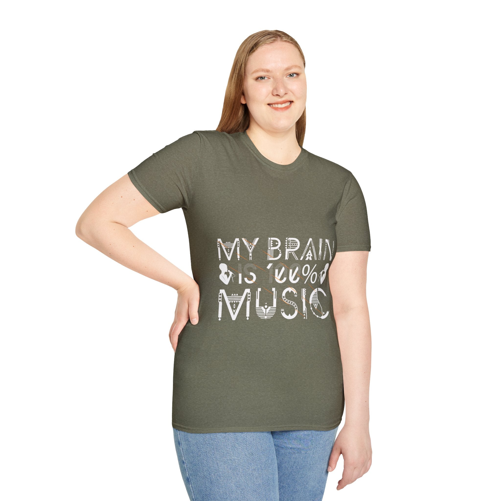 "My Brain Is 99% Music" Unisex Soft style T-Shirt