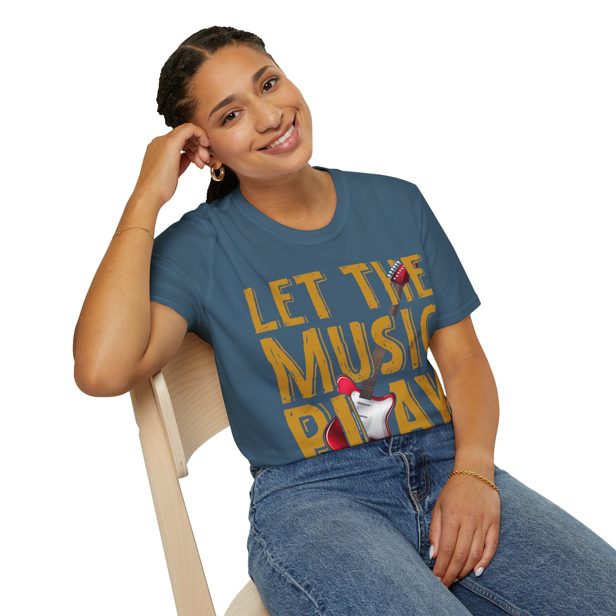 "Let The Music Play" Unisex Soft style T-Shirt