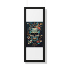 "BLUE CHINOISERIE SUGAR SKULL" Framed Vertical Poster