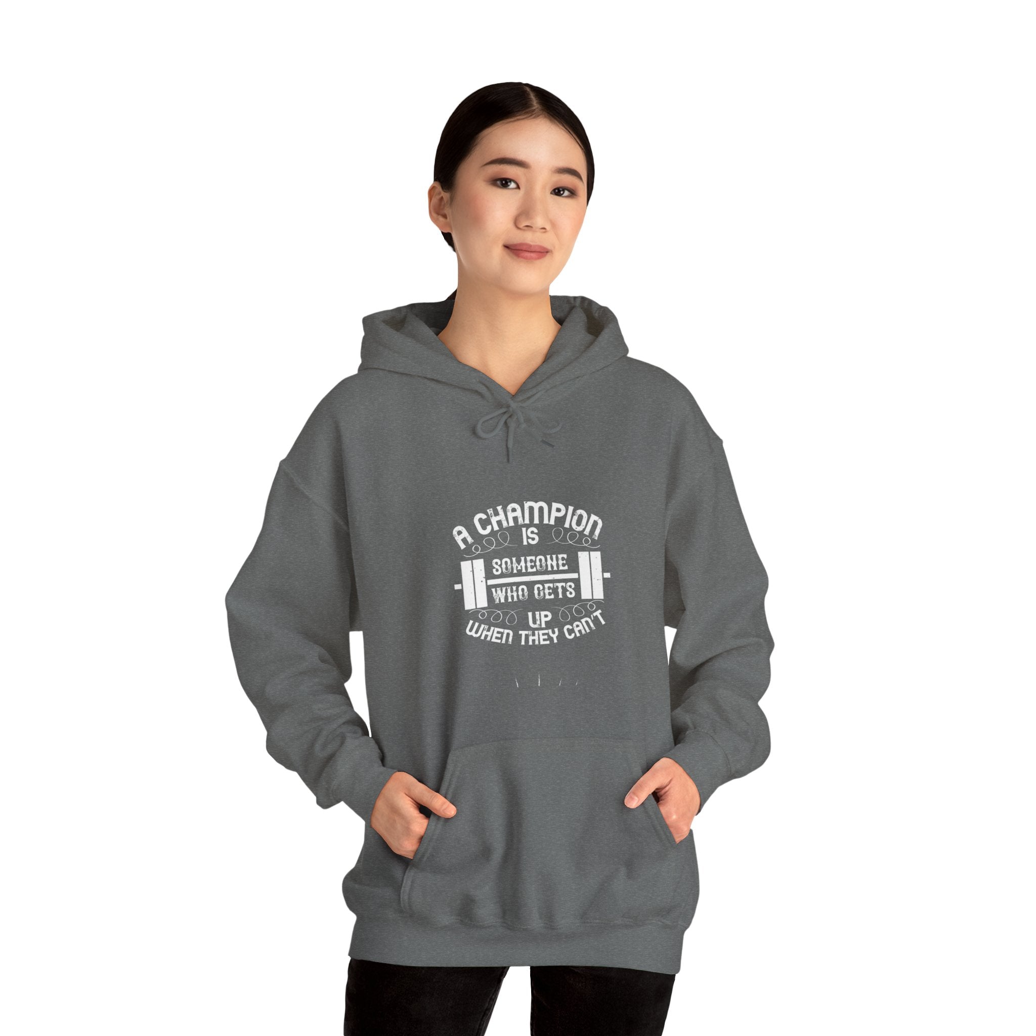 "A Champion Is Someone Who Gets Up When They Can't" Unisex Heavy Blend™ Hooded Sweatshirt