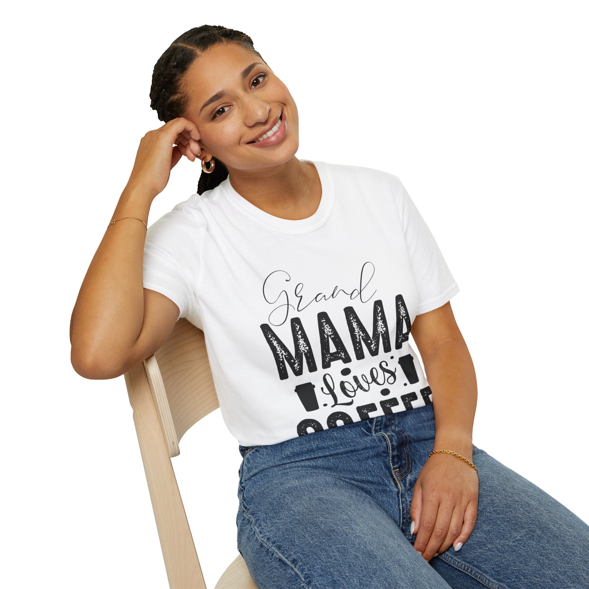 "GRAND MAMA LOVES COFFEE" Unisex Soft style T-Shirt