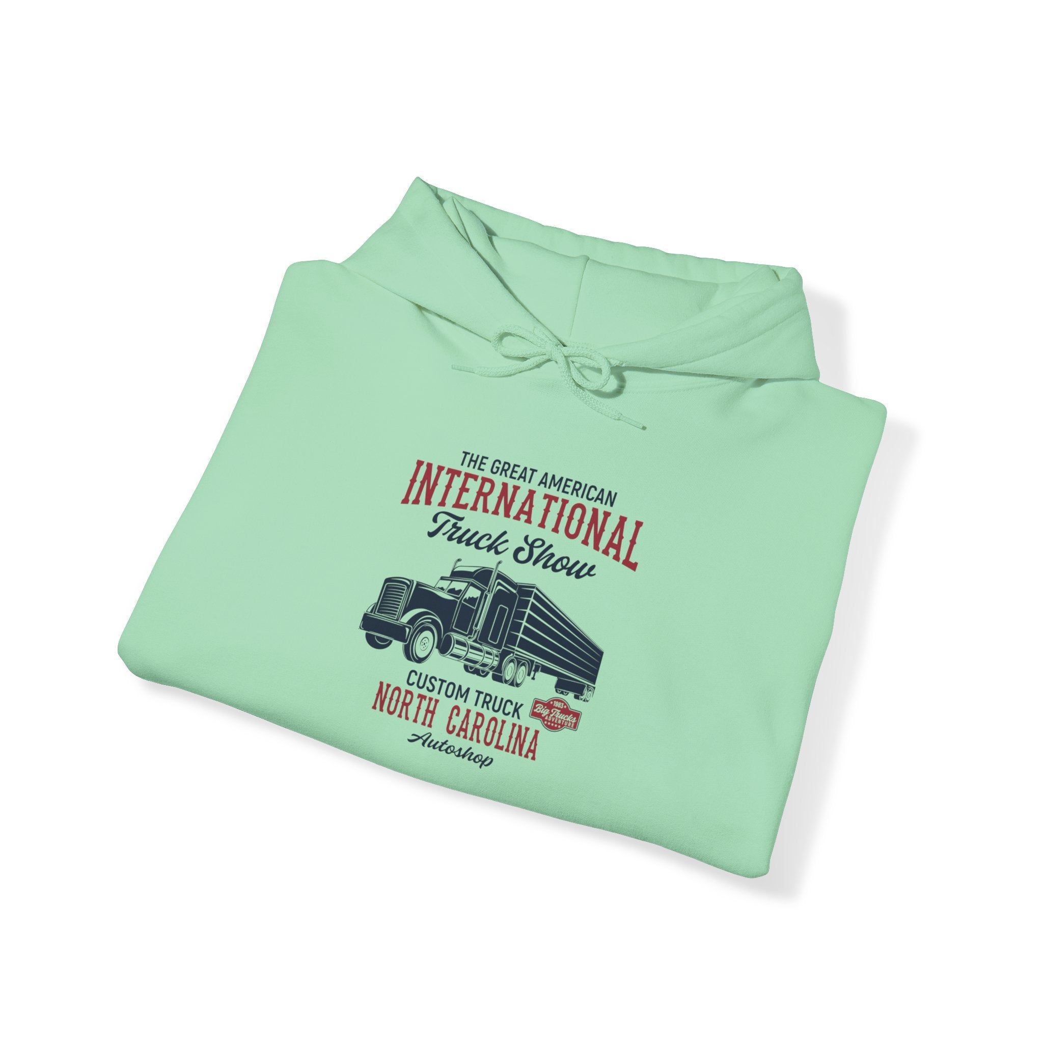 "THE GREAT AMERICAN INTERNATIONAL TRUCK SHOW CUSTOM TRUCK NORTH CALIFORNIA AUTO SHOP" Unisex Heavy Blend™ Hooded Sweatshirt