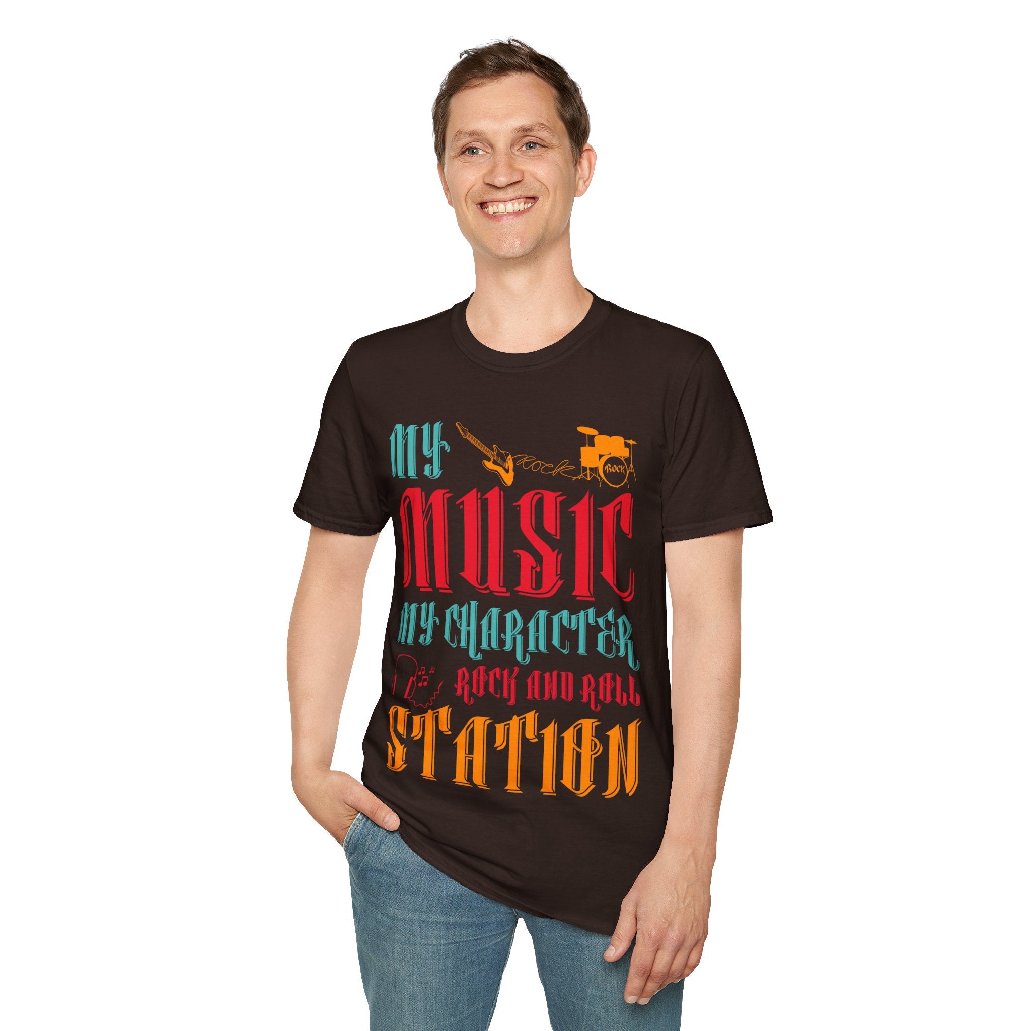 "My Music My Character Rock And Roll Station" Unisex Soft style T-Shirt