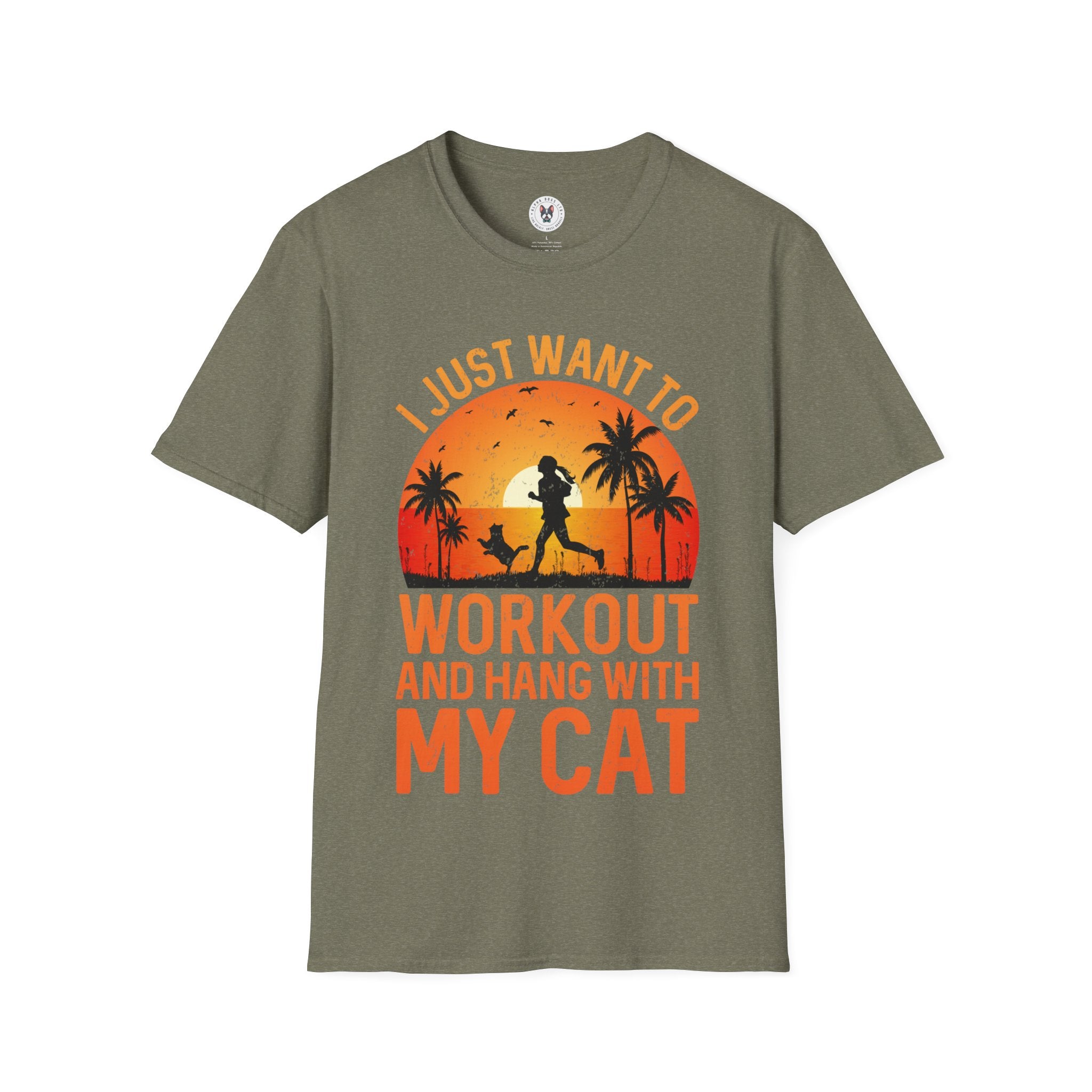 "I Just Want To Workout And Hang With My Cat"   Unisex Soft style T-Shirt