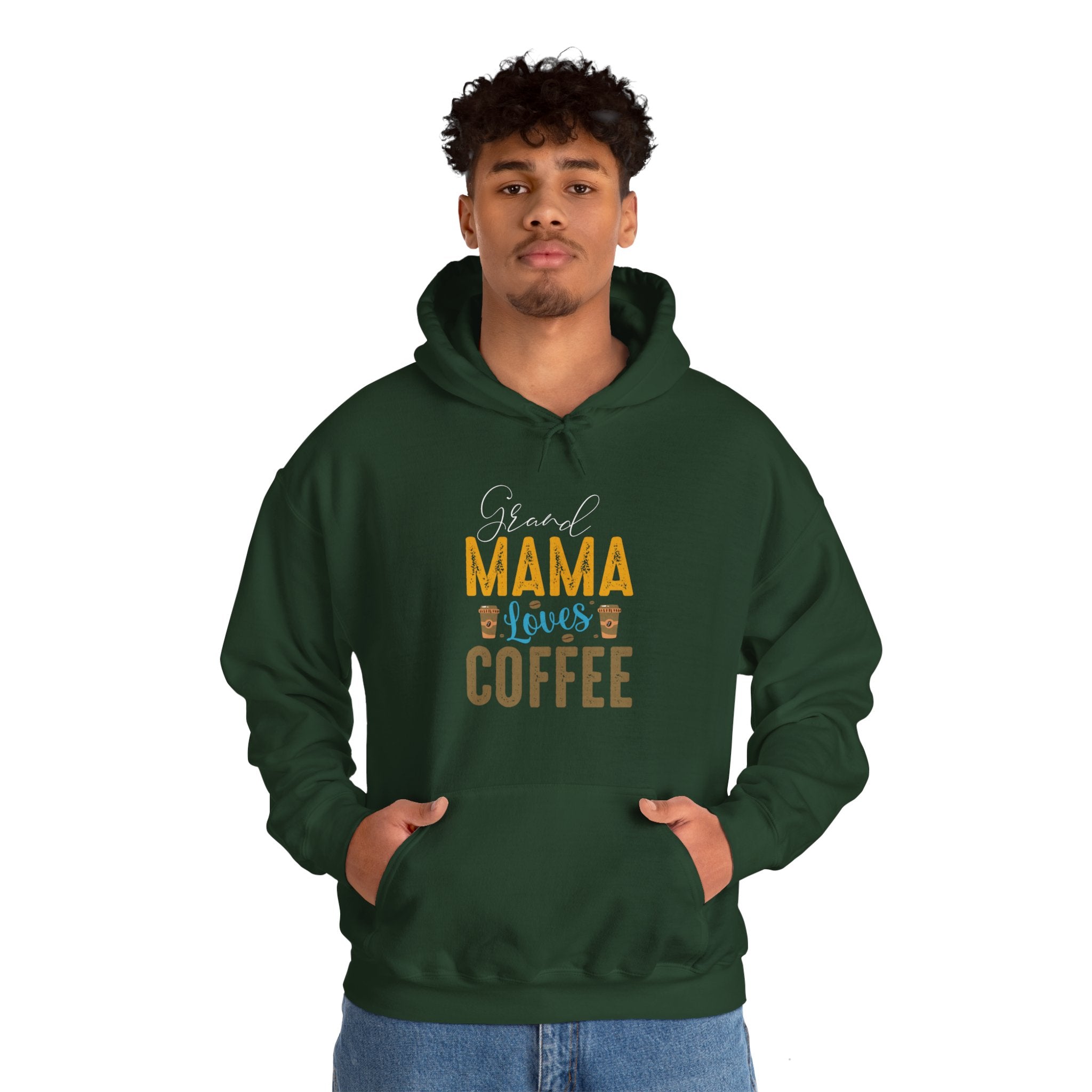 "GRAND MAMA LOVES COFFEE" Unisex Heavy Blend™ Hooded Sweatshirt