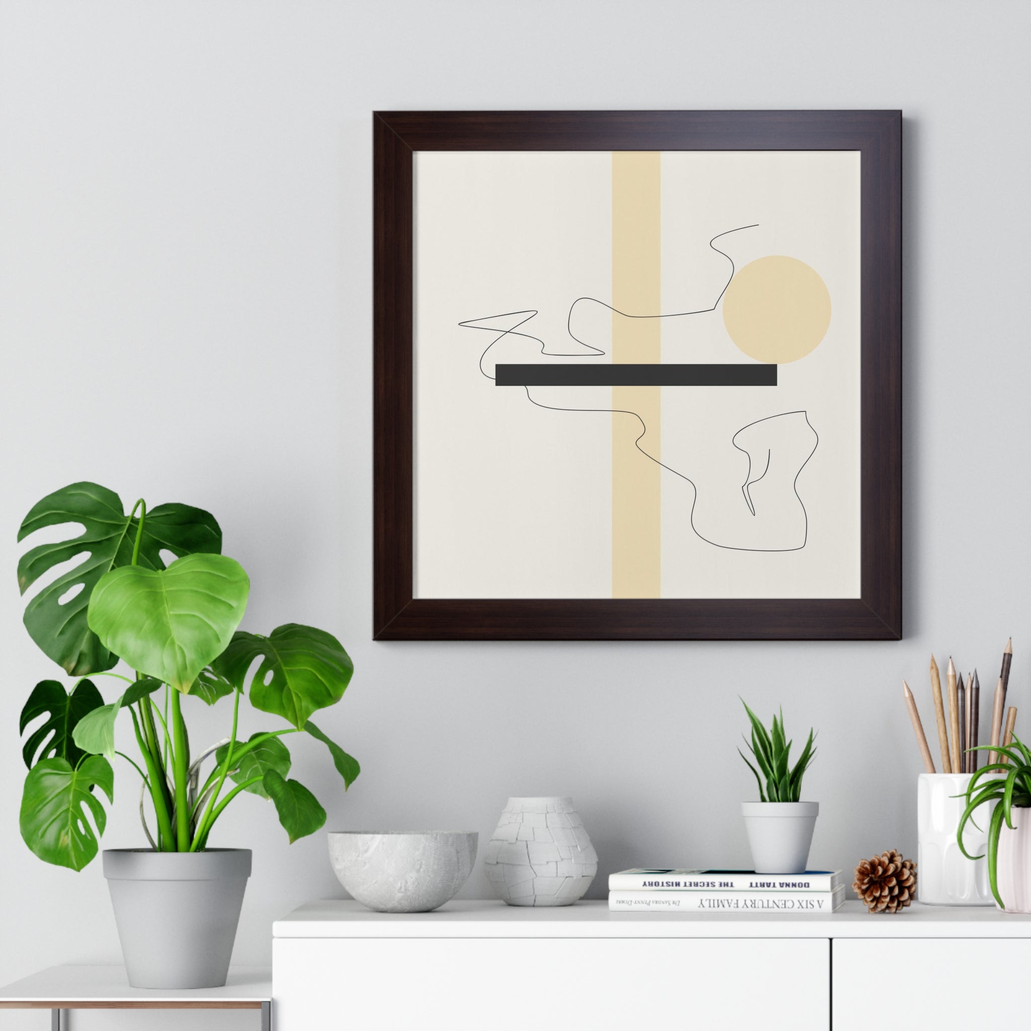 "ABSTRACT NEUTRAL" Framed Vertical Poster