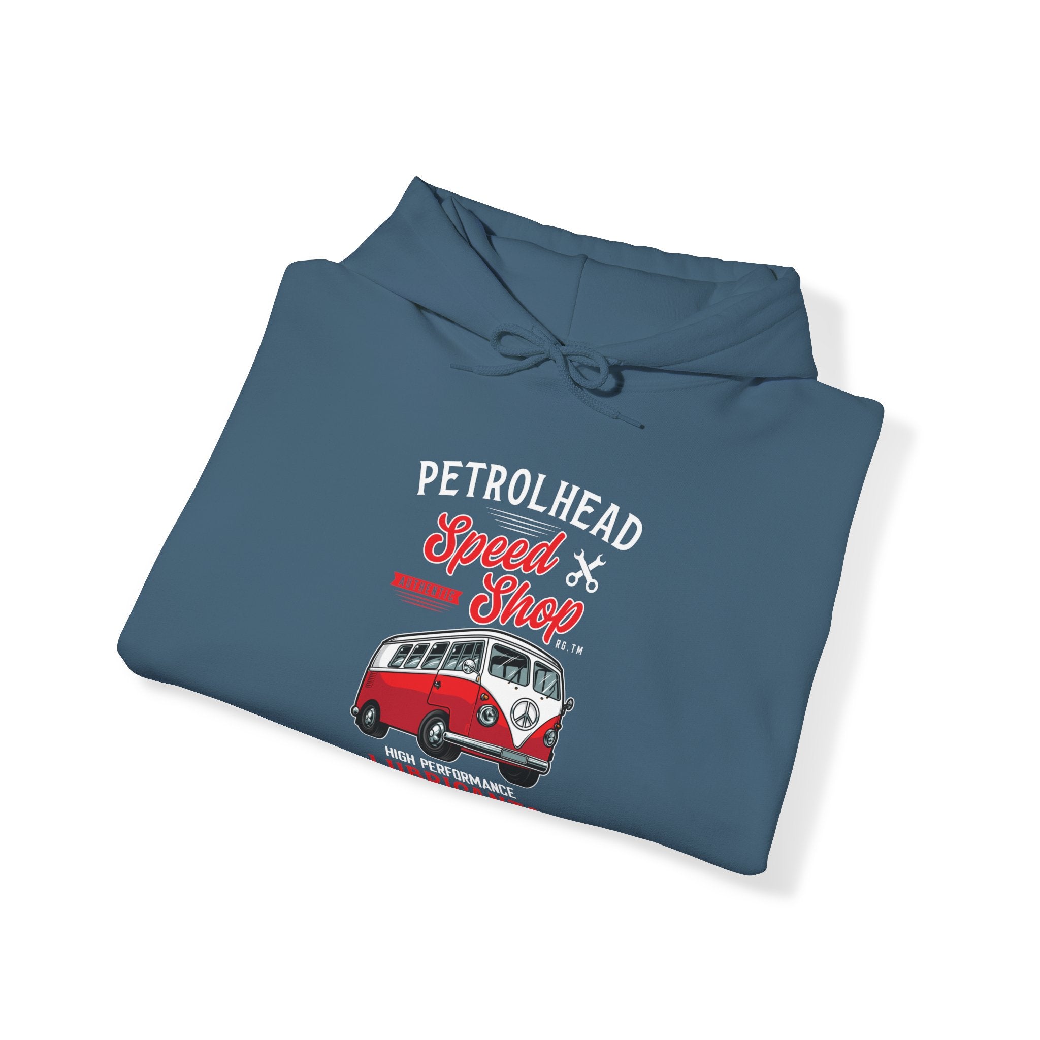 "PETROLHEAD SPEED SHOP LUBRICANTS" Unisex Heavy Blend™ Hooded Sweatshirt