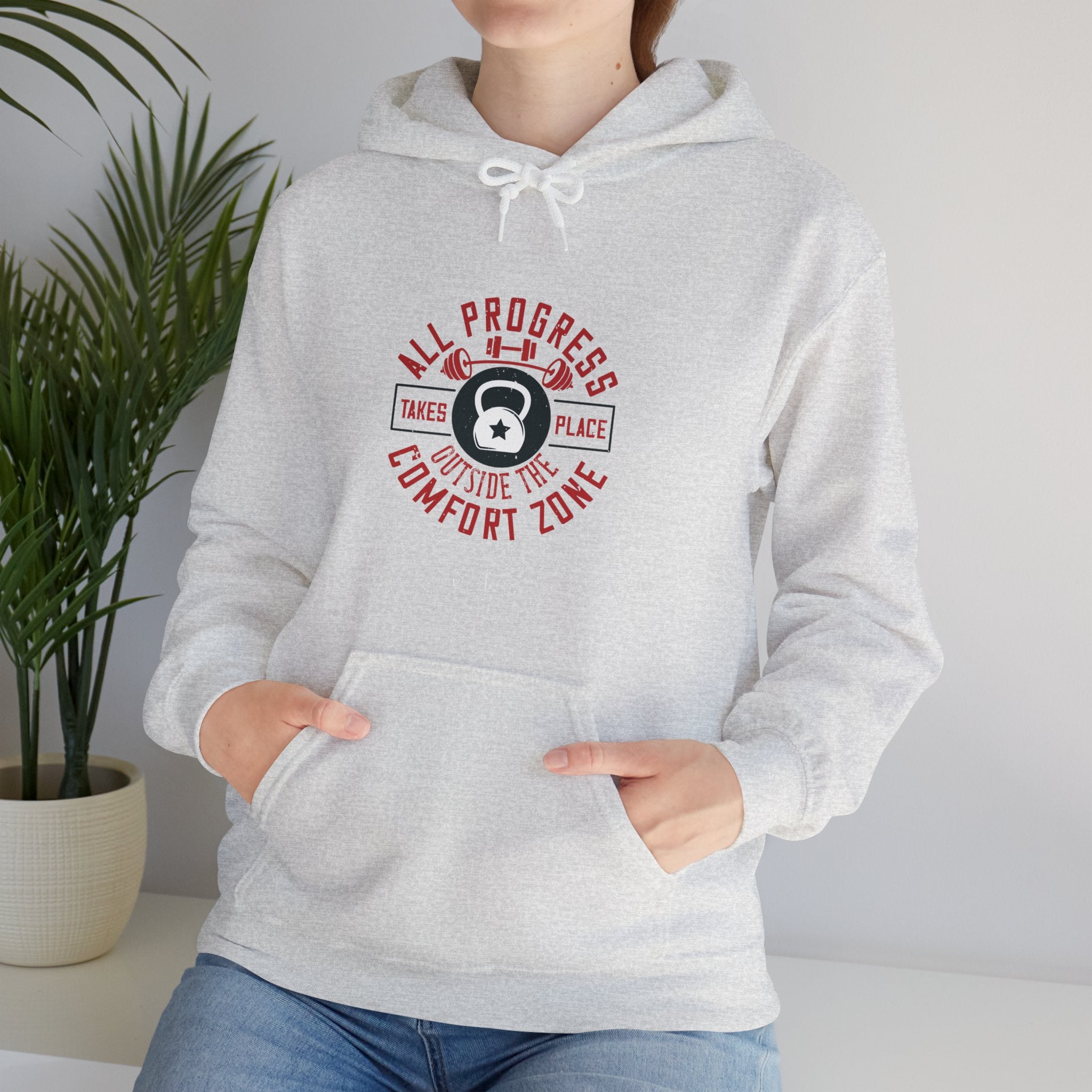 "All ProgressTakes Place Outside Of Comfort Zone" Unisex Heavy Blend™ Hooded Sweatshirt