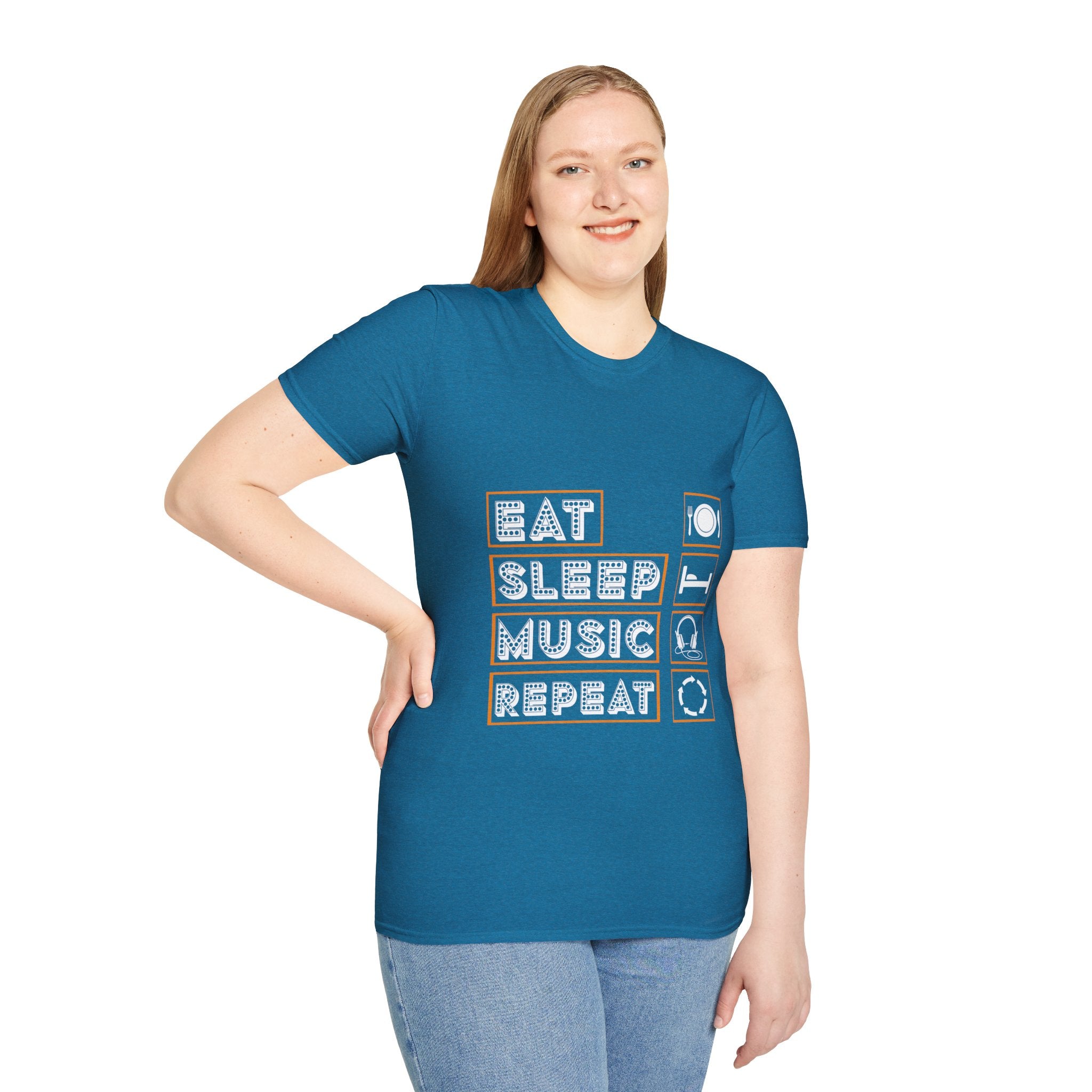 "Eat Sleep Music Repeat" Unisex Soft style T-Shirt