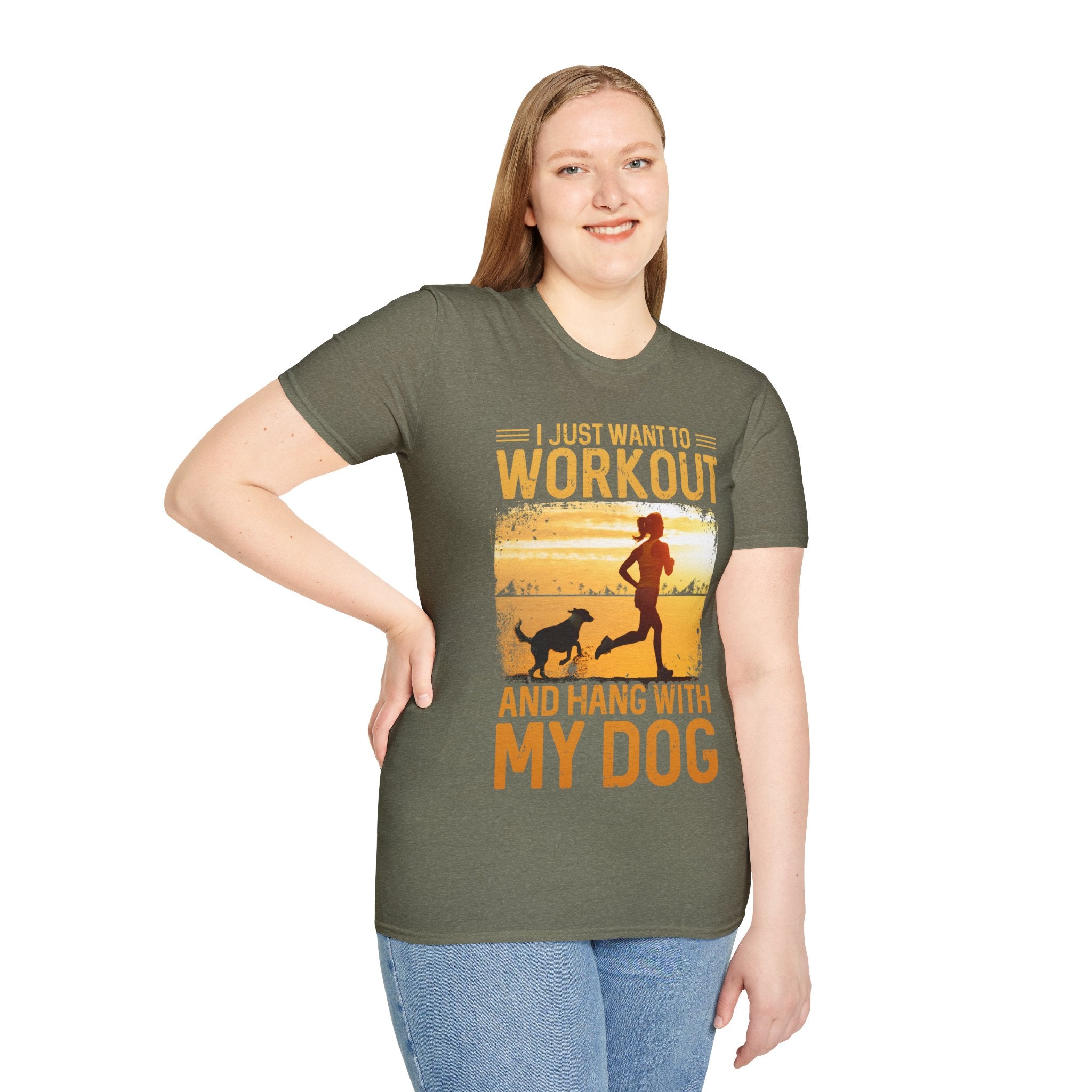 "I Just Want To Workout And Hang With My Dog" Unisex Soft style T-Shirt