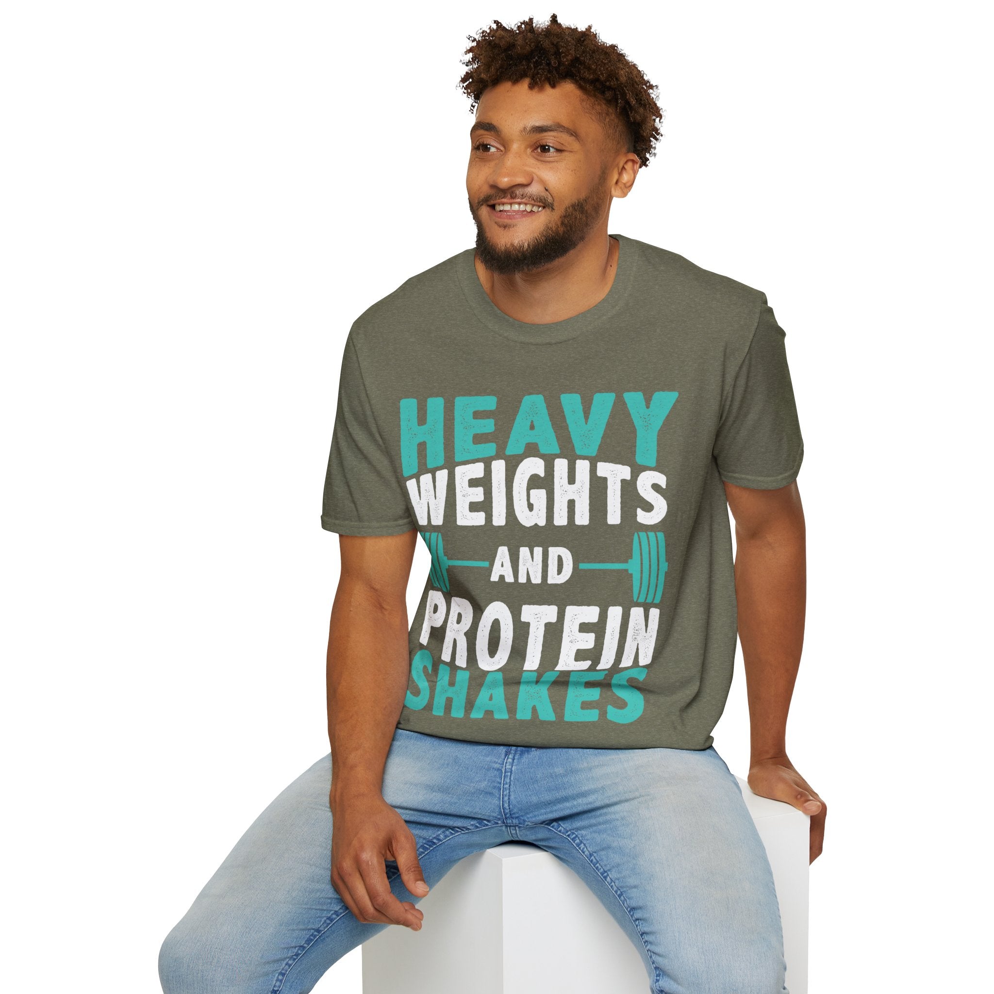 "Heavy Weights And Proteins Shakes" Unisex Soft Style T-Shirt