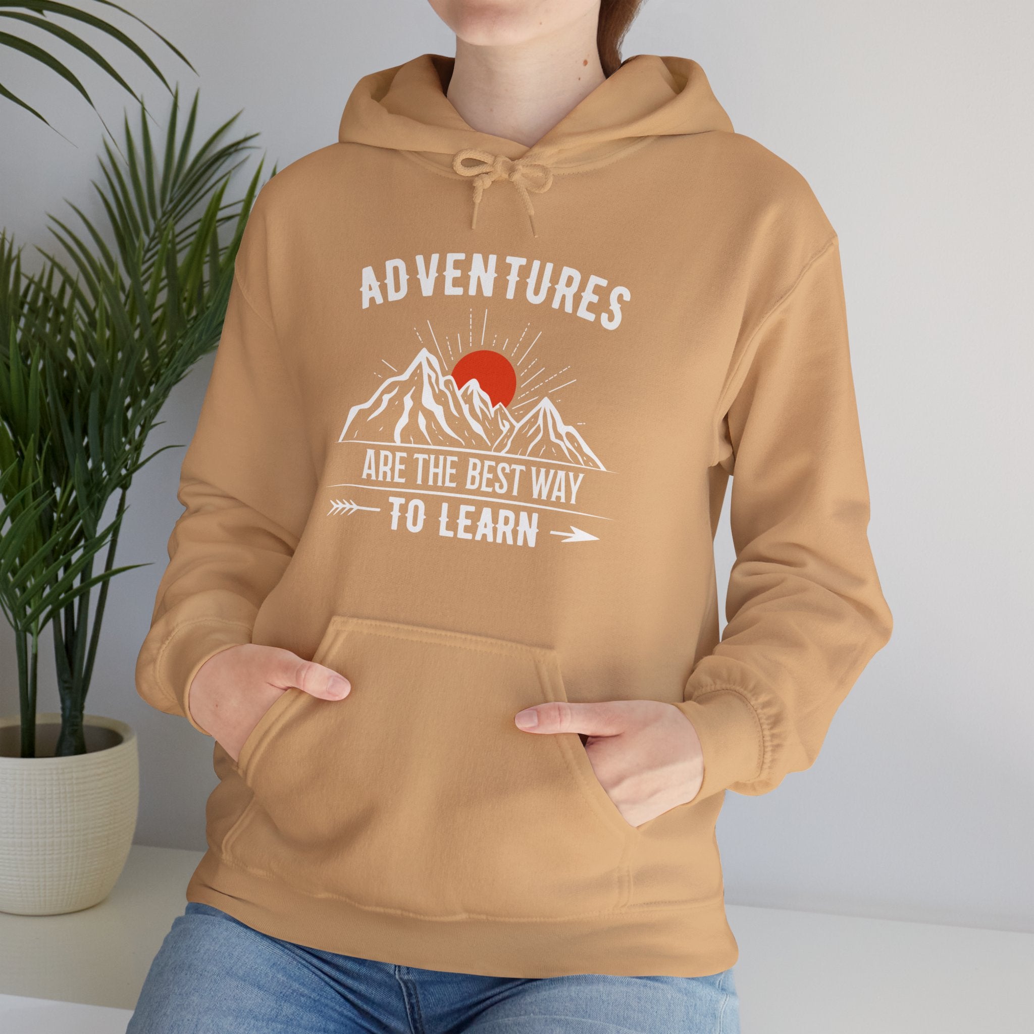 "Adventures Are The Best Way To Learn" Unisex Heavy Blend™ Hooded Sweatshirt