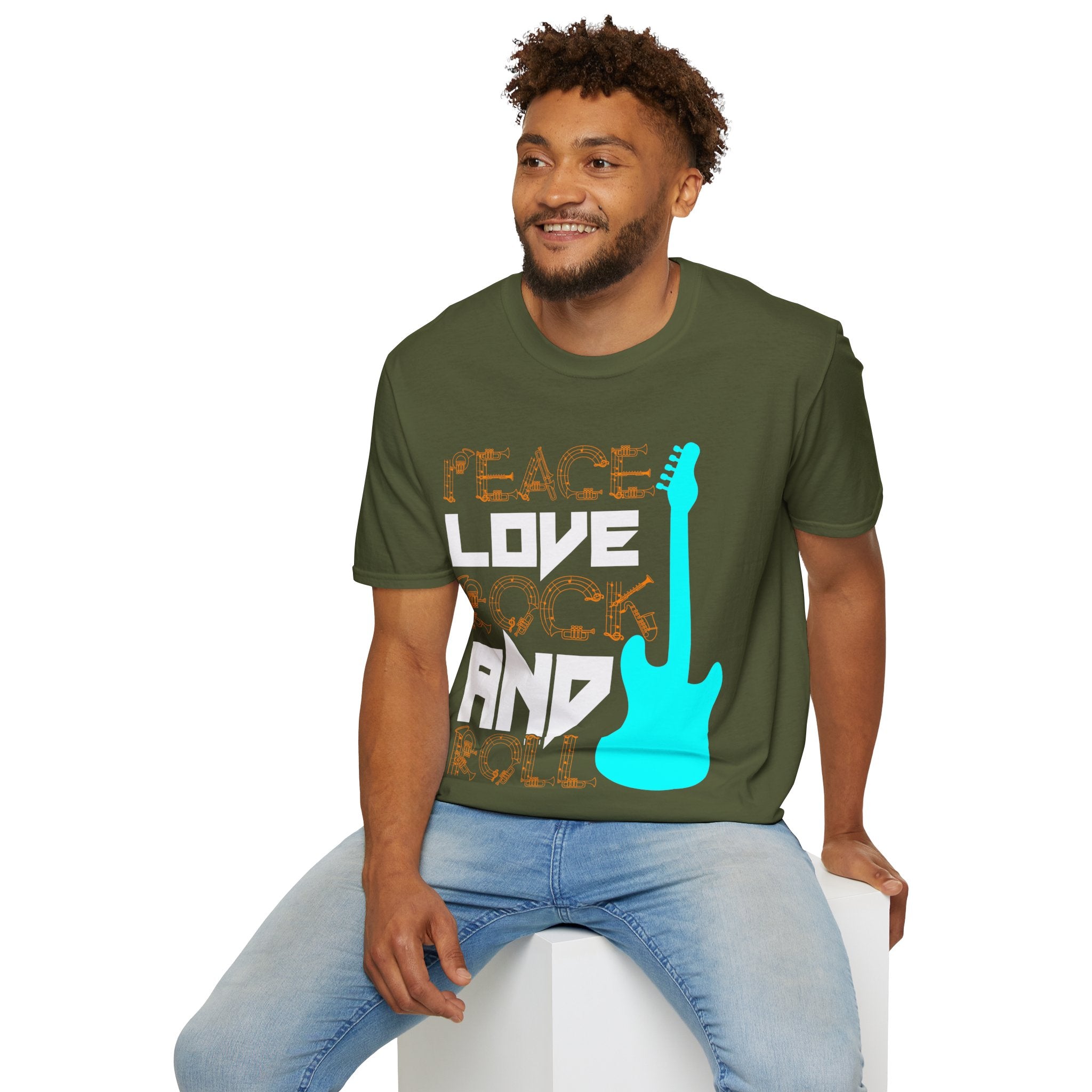 "Peace Love Rock And Roll"  Unisex Soft style T-Shirt