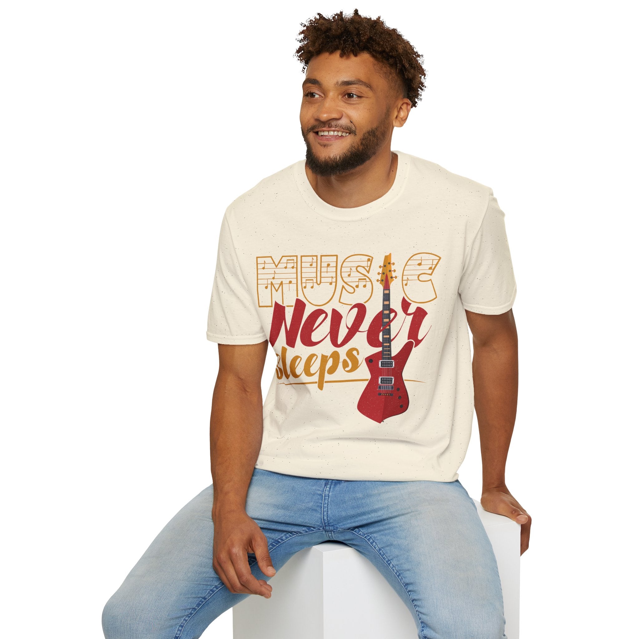 "Music Never Sleeps" Unisex Soft style T-Shirt