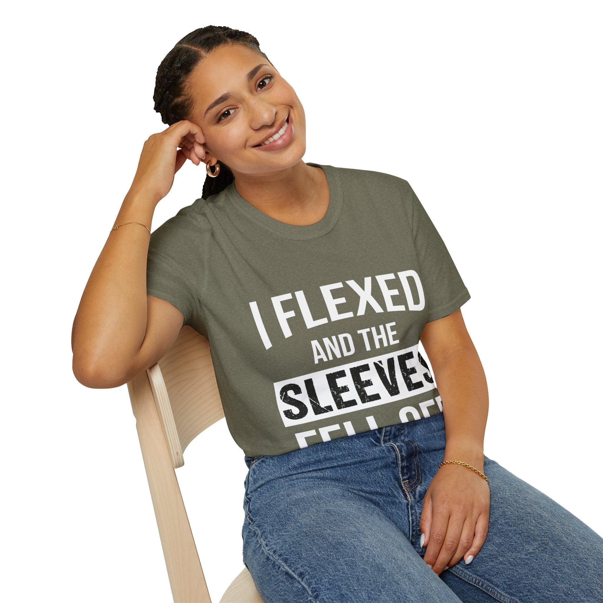 "I Flexed And The Sleeves Fell Off" Unisex Soft Style T-Shirt