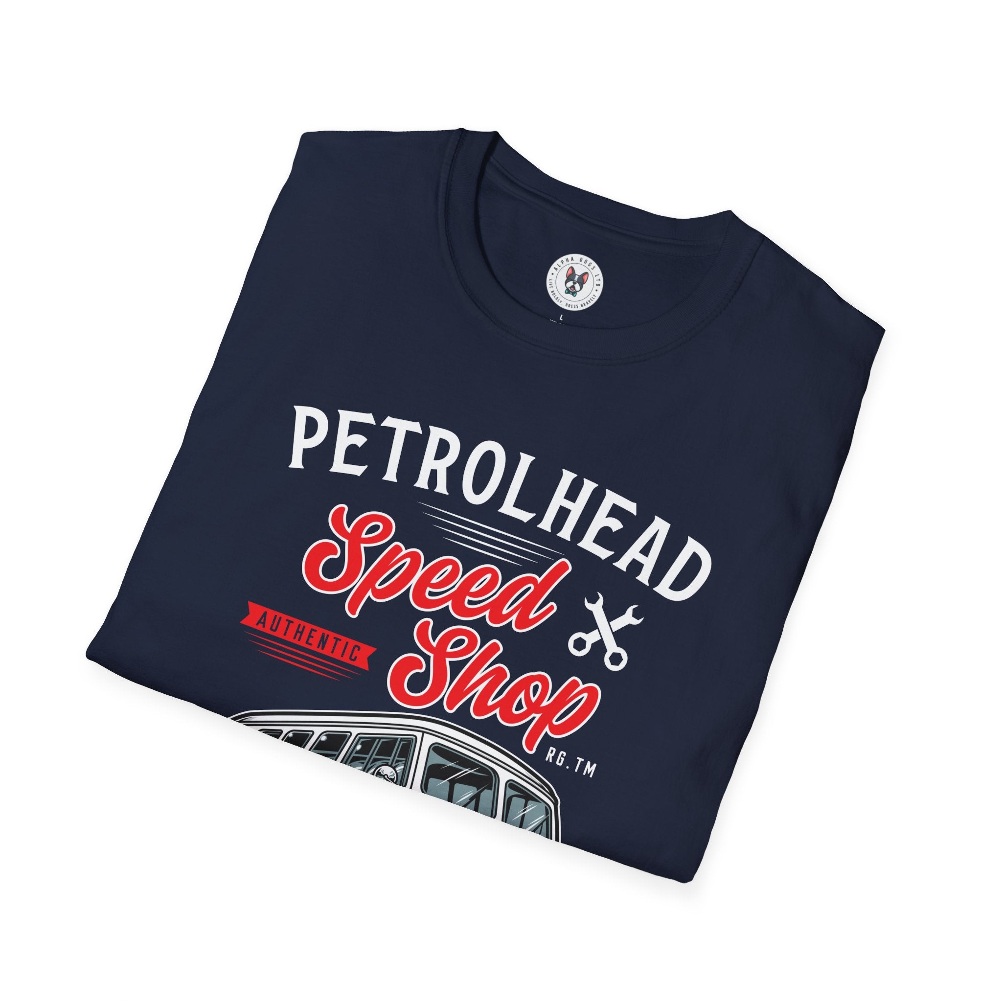 "PETROLHEAD SPEED SHOP LUBRICANTS" Unisex Soft style T-Shirt