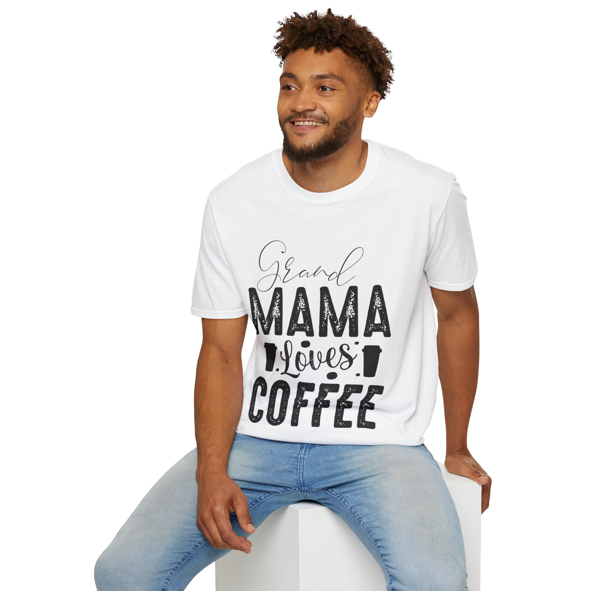 "GRAND MAMA LOVES COFFEE" Unisex Soft style T-Shirt