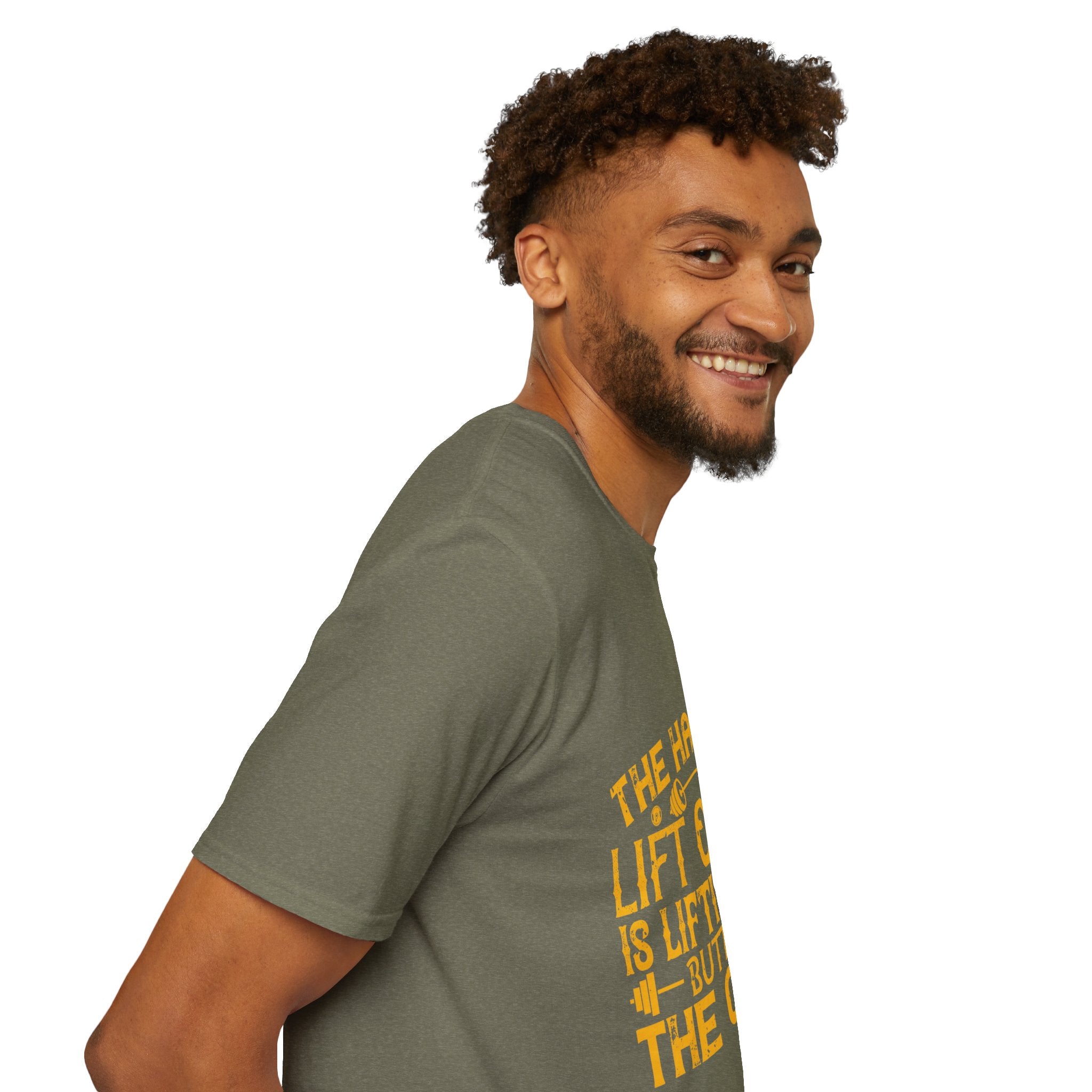 "The hardest lift of all is lifting your butt off the couch"  Unisex Soft style T-Shirt