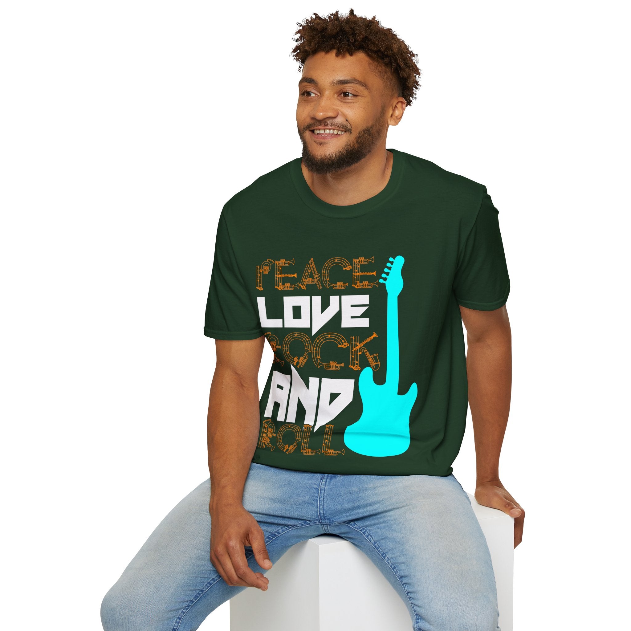 "Peace Love Rock And Roll"  Unisex Soft style T-Shirt