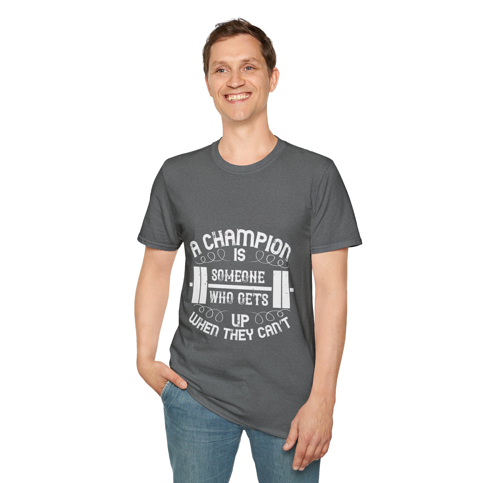 "A Champion Is Someone Who Gets Up When They Can't"  Unisex Soft style T-Shirt