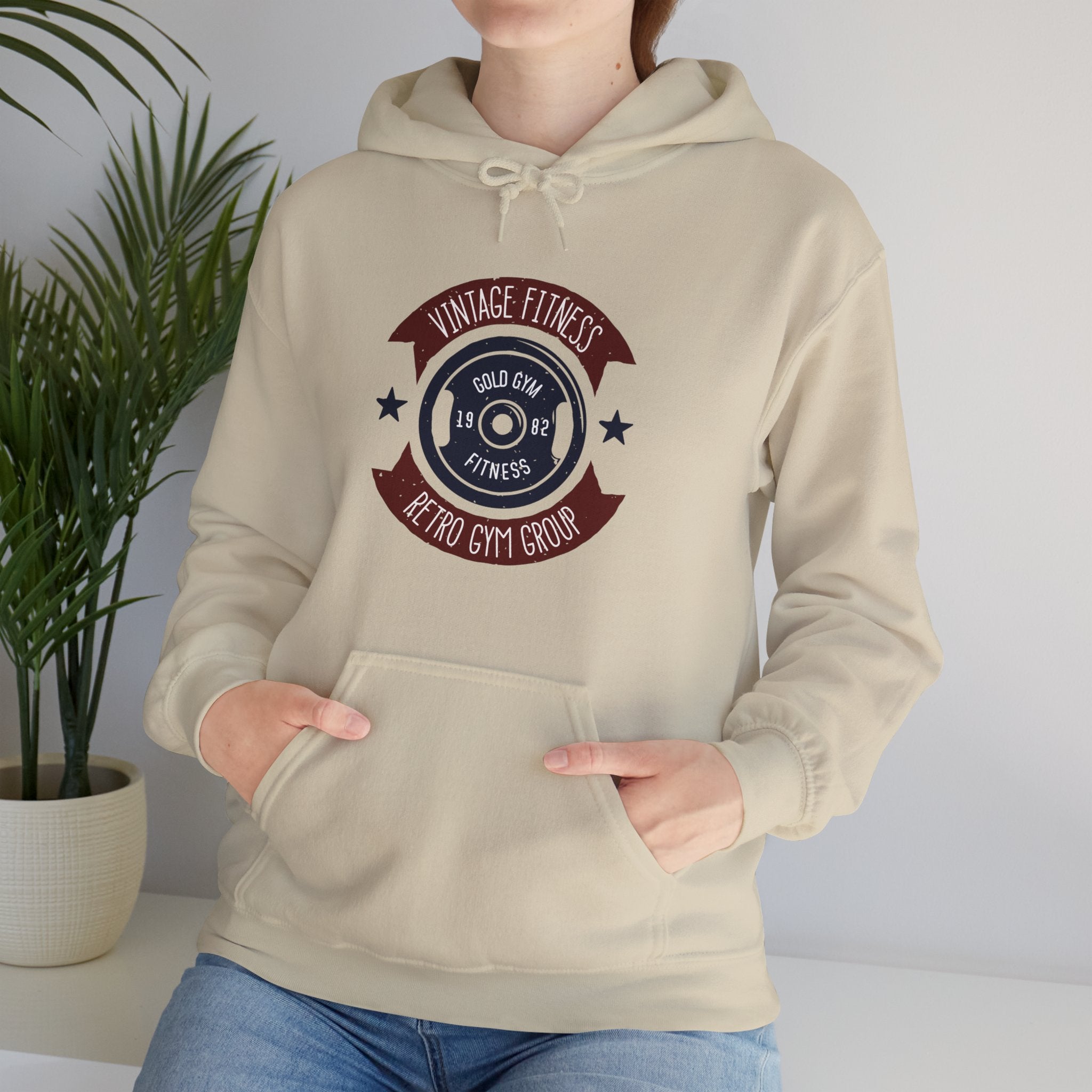 "Vintage Fitness Retro Gym Group" Unisex Heavy Blend™ Hooded Sweatshirt