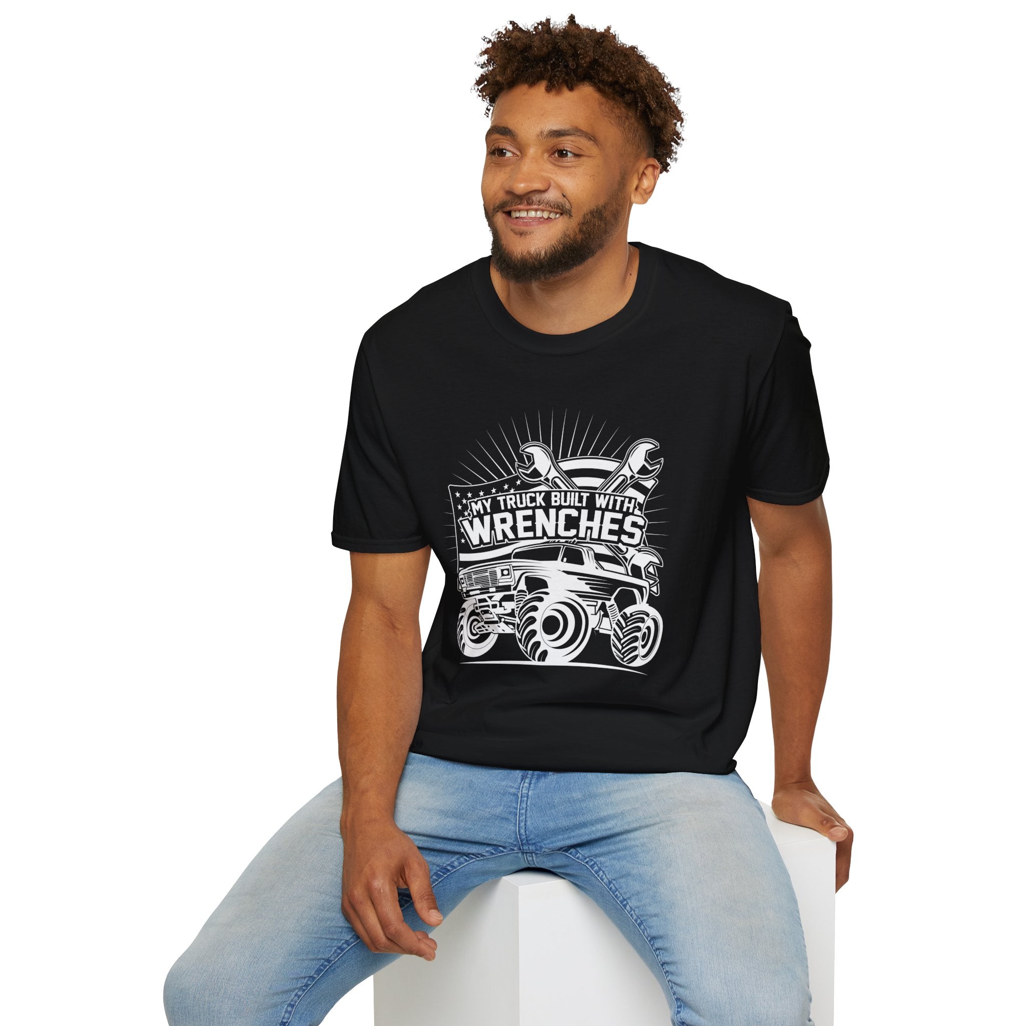 "MY TRUCK BUILT WITH WRENCHES" Unisex Soft style T-Shirt