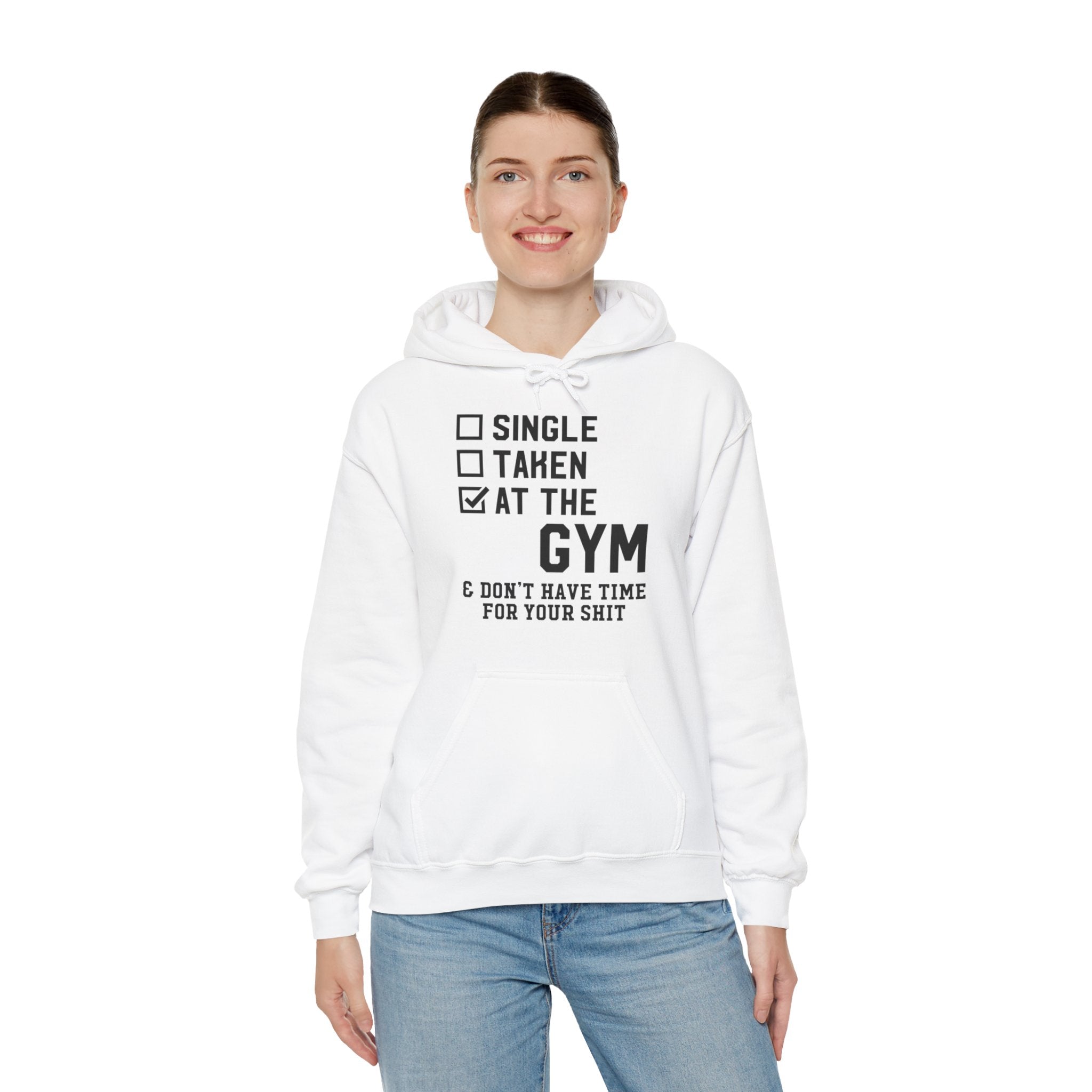 "At Gym,Not Have Time For Your Shit" Unisex Heavy Blend™ Hooded Sweatshirt