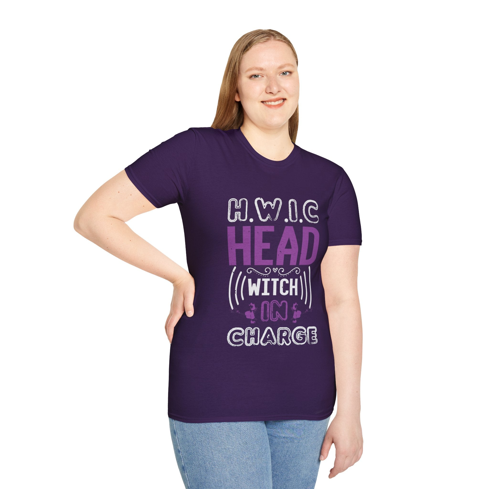 "H.W.I.C HEAD WITCH IN CHARGE" Unisex Soft style T-Shirt