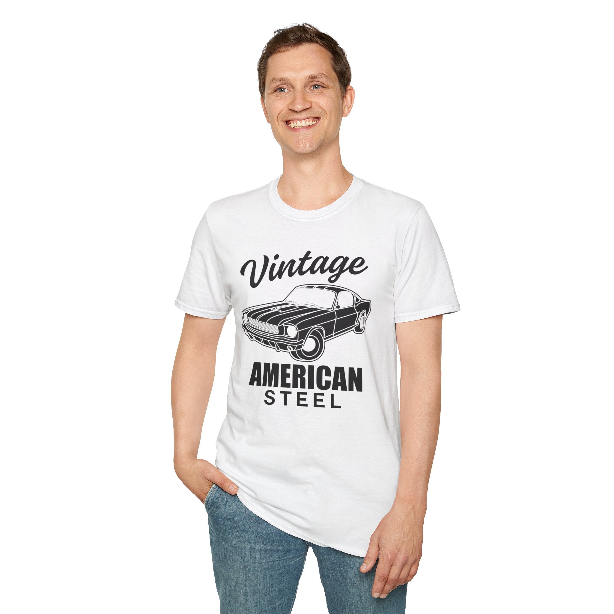 "VINTAGE AMERICAN STEEL" Unisex Soft style T-Shirt