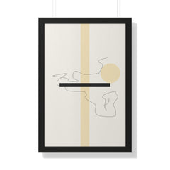 "ABSTRACT NEUTRAL" Framed Vertical Poster