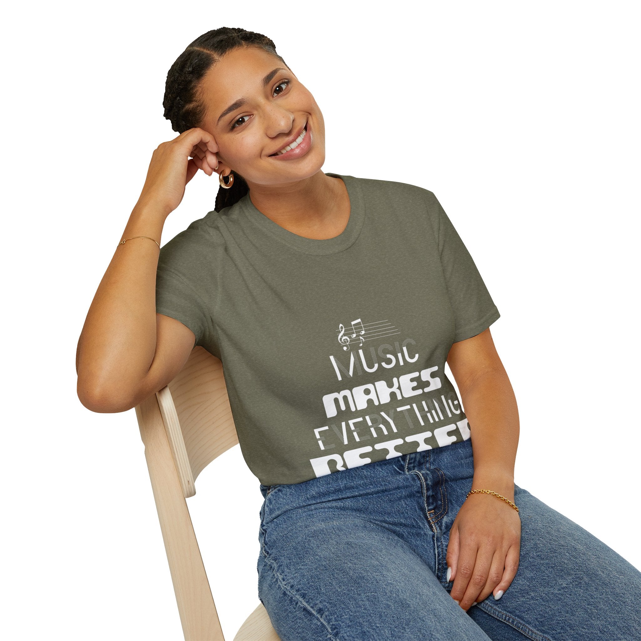 "Music Makes Everything Better"  Unisex Soft style T-Shirt