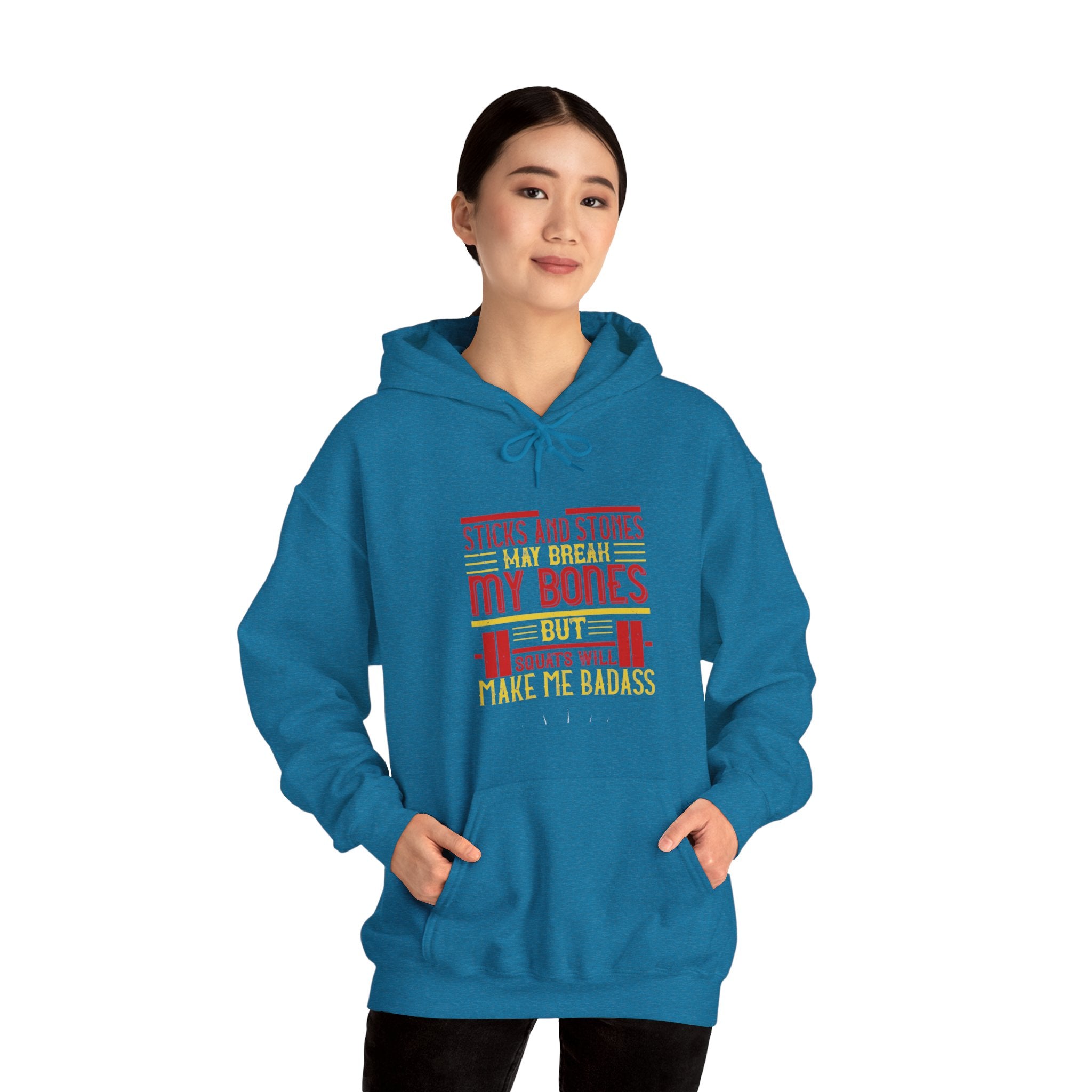 "Squats Will Make Me Badass"  Unisex Heavy Blend™ Hooded Sweatshirt