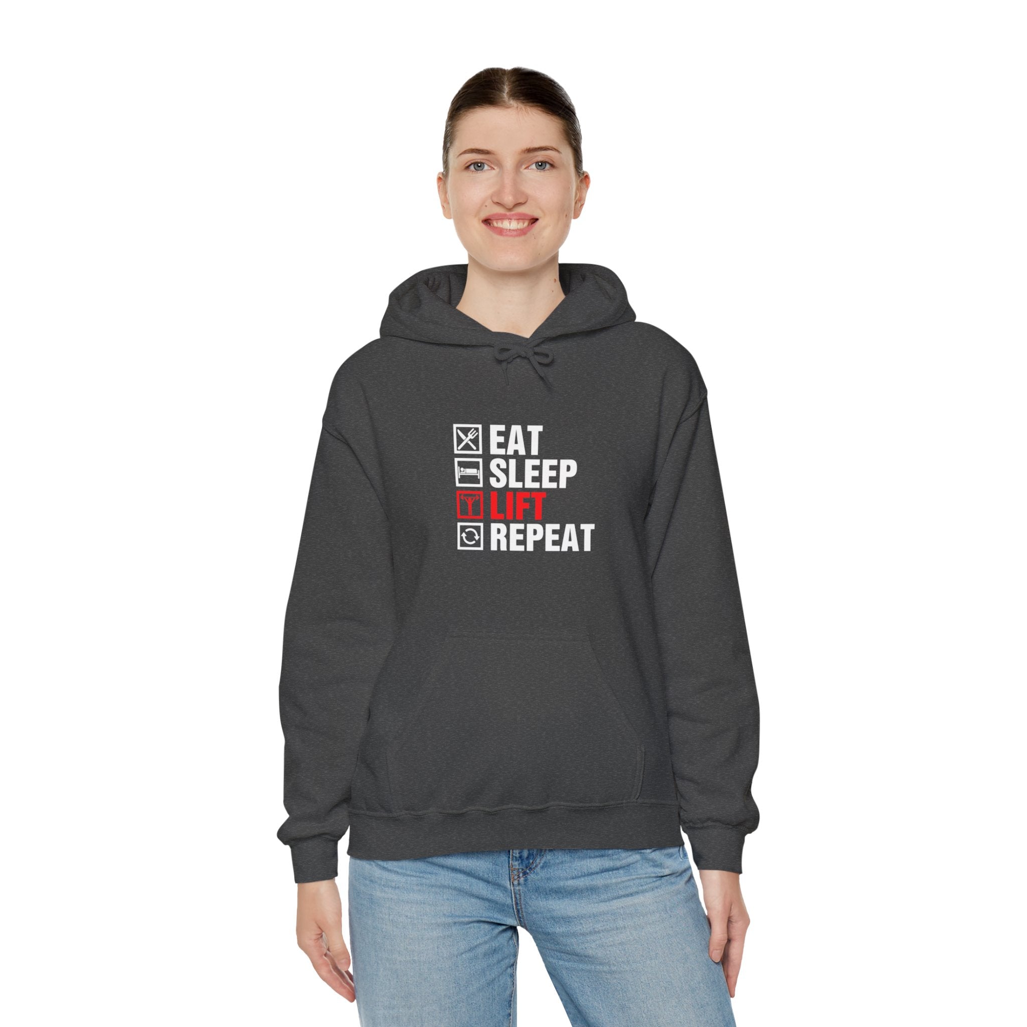 "Eat Sleep Lift Repeat" Unisex Heavy Blend™ Hooded Sweatshirt