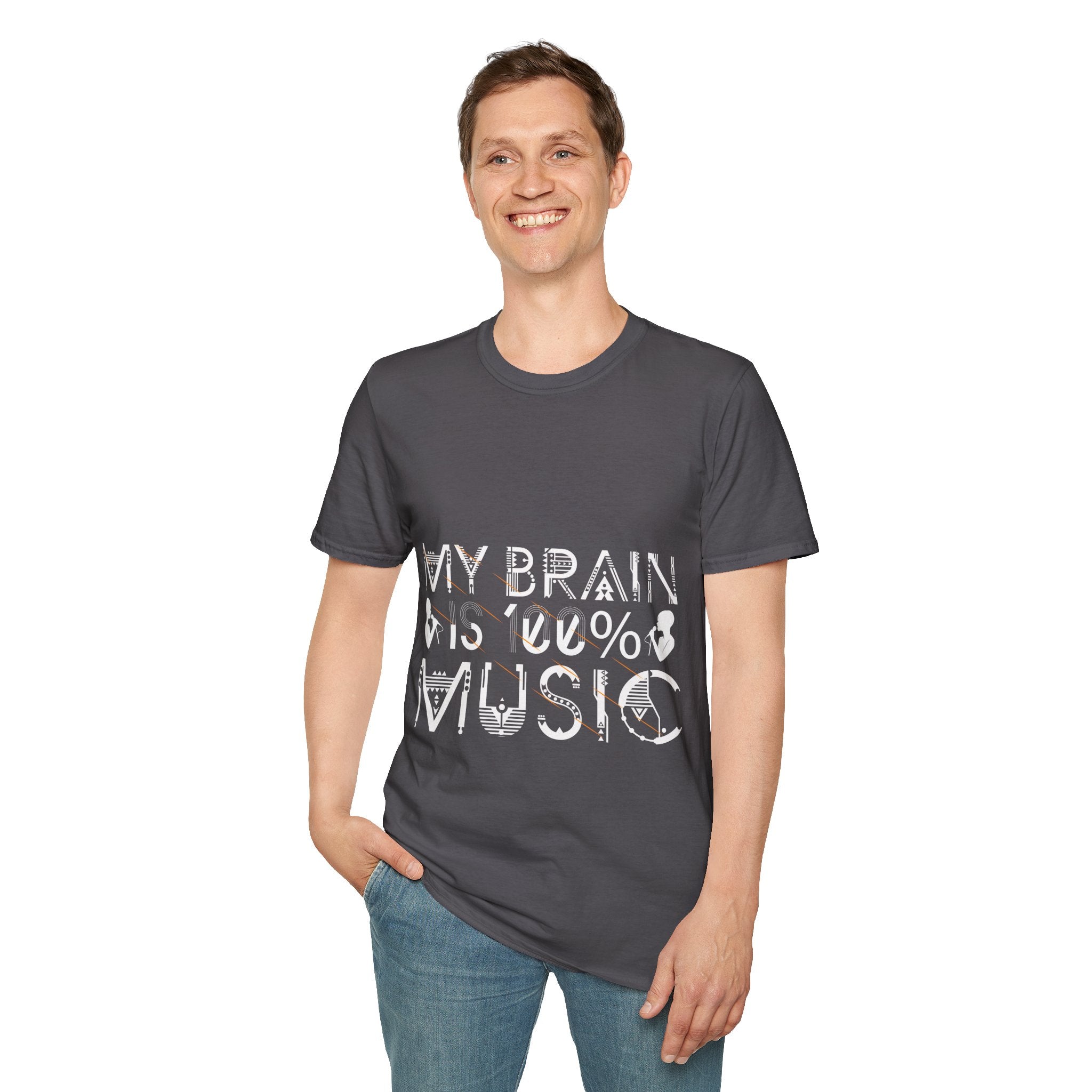 "My Brain Is 99% Music" Unisex Soft style T-Shirt