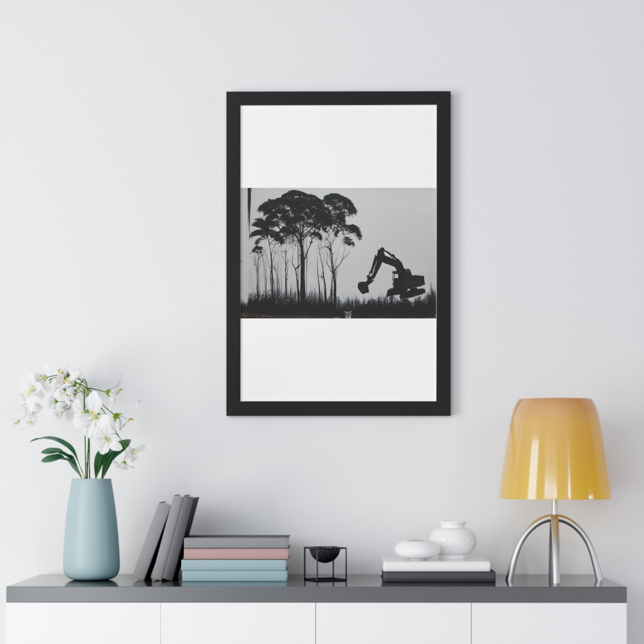 "BANKSY-STYLE GRAFFITI OF A CLEARED RAINFOREST" Framed Vertical Poster