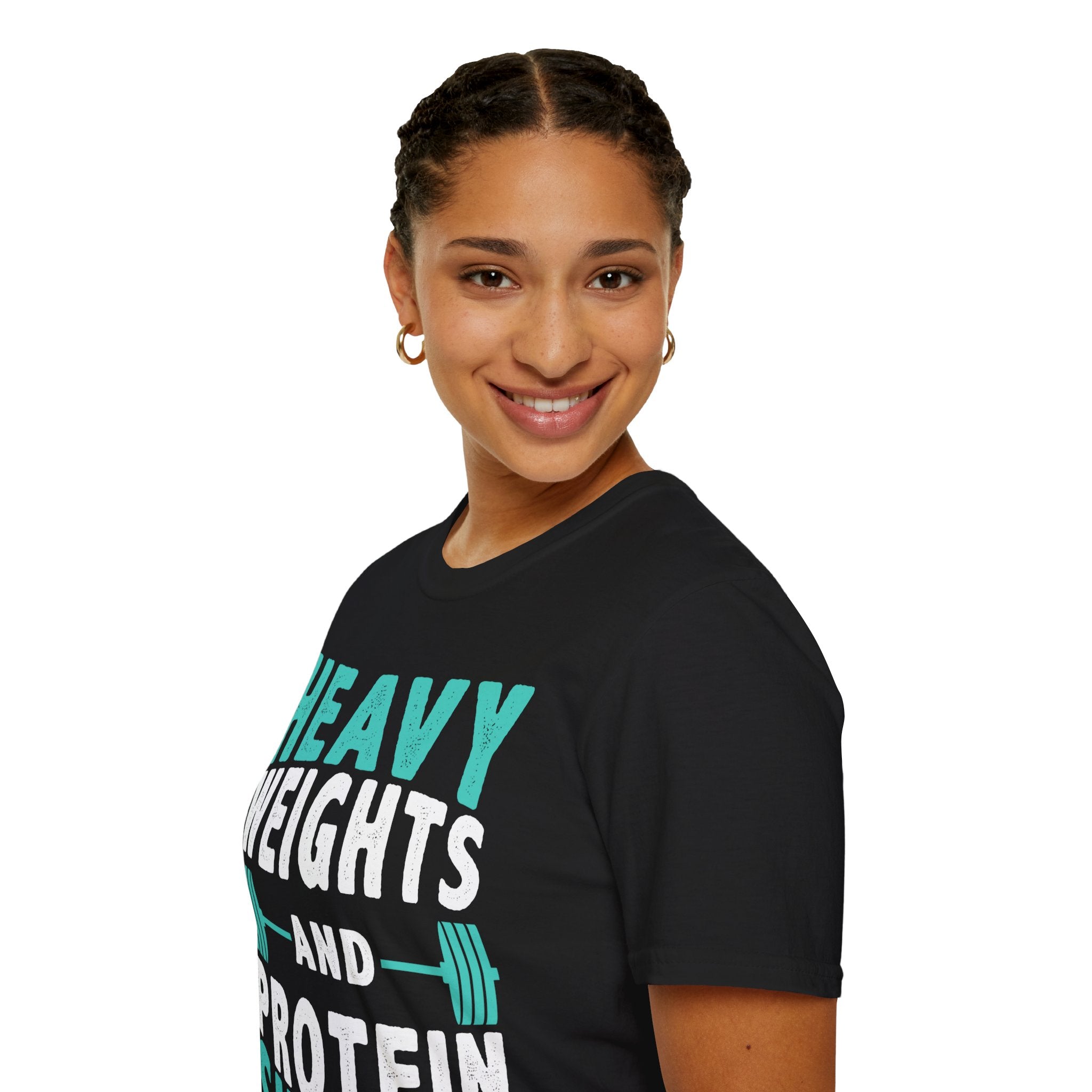 "Heavy Weights And Proteins Shakes" Unisex Soft Style T-Shirt