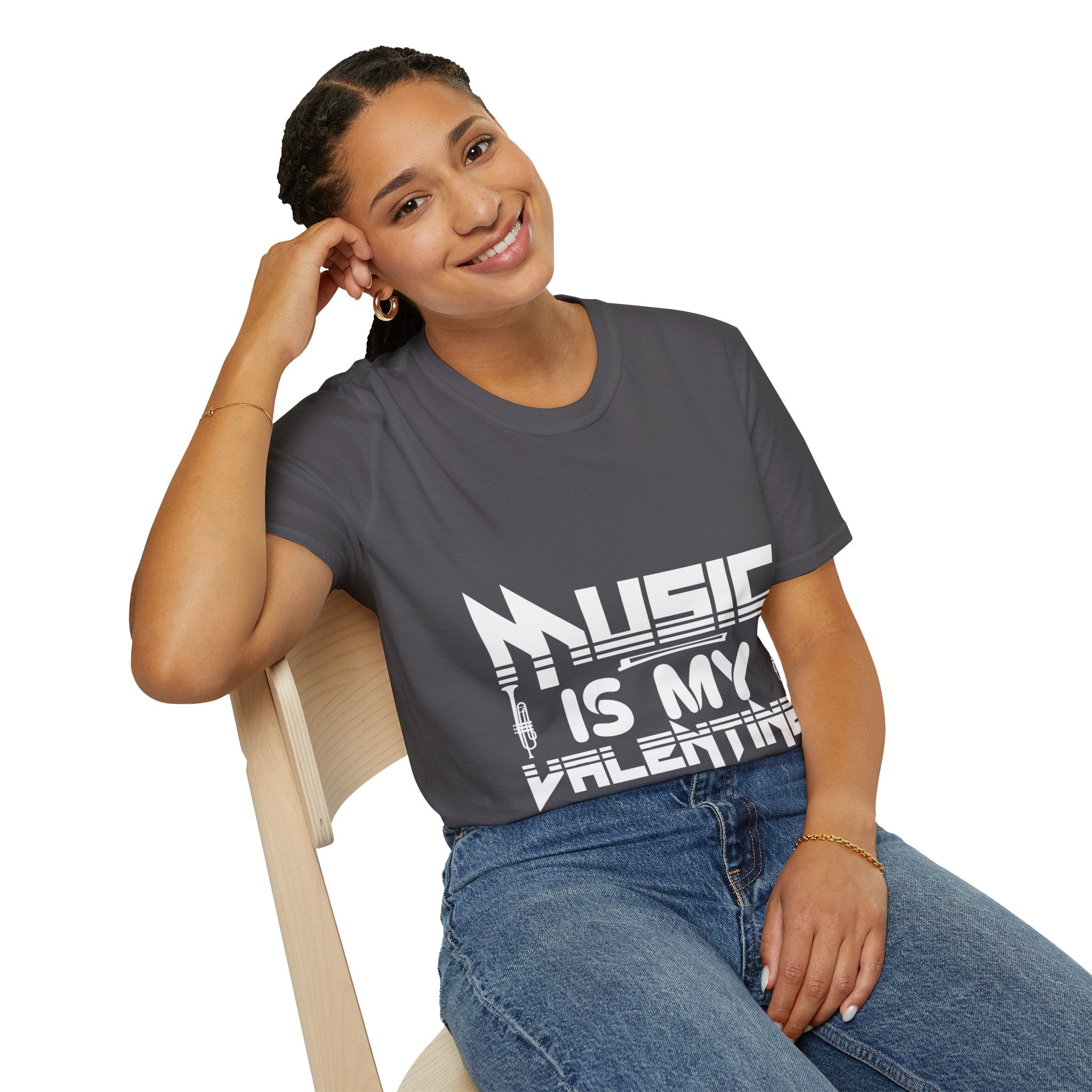 "Music Is My Valentine" Unisex Soft style T-Shirt