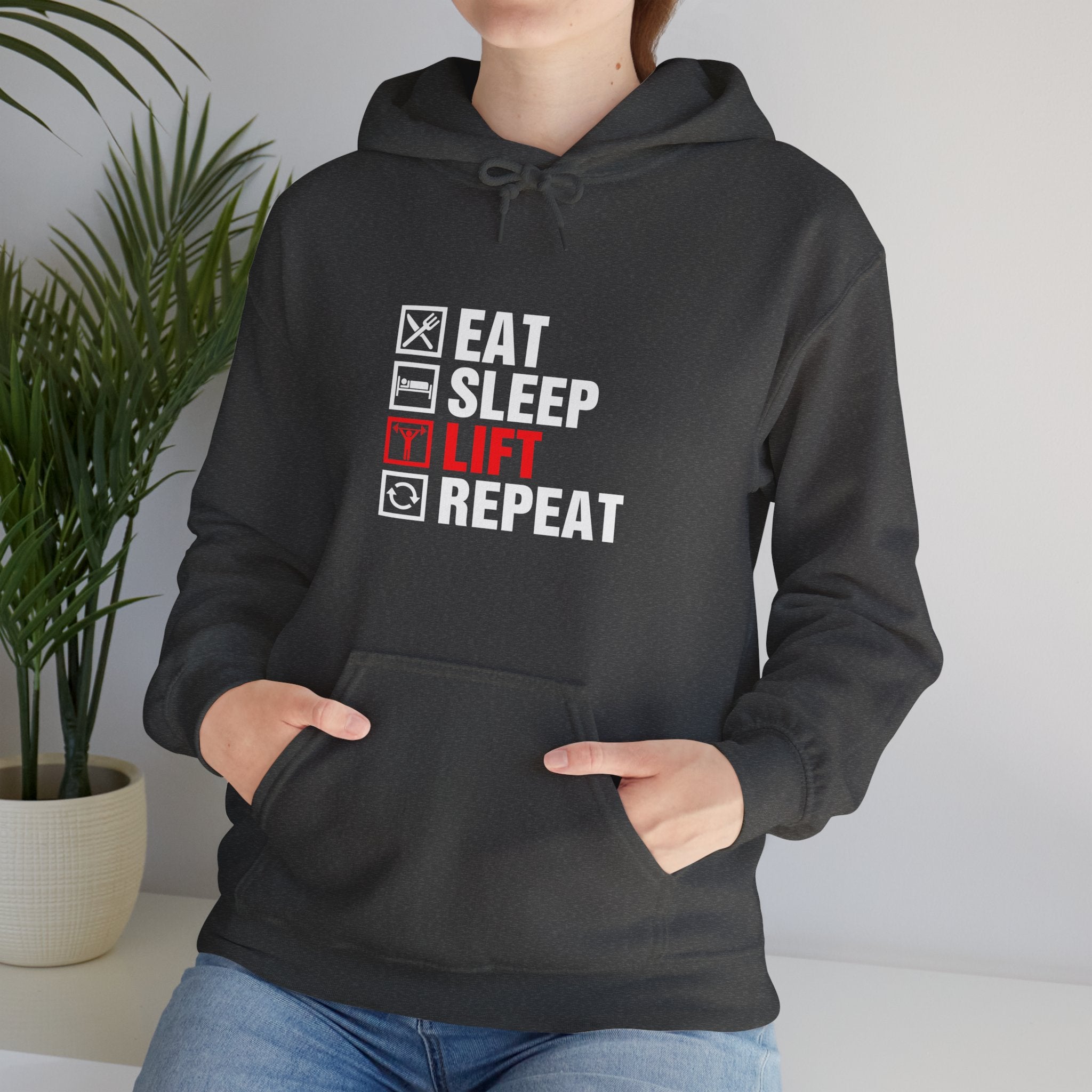 "Eat Sleep Lift Repeat" Unisex Heavy Blend™ Hooded Sweatshirt