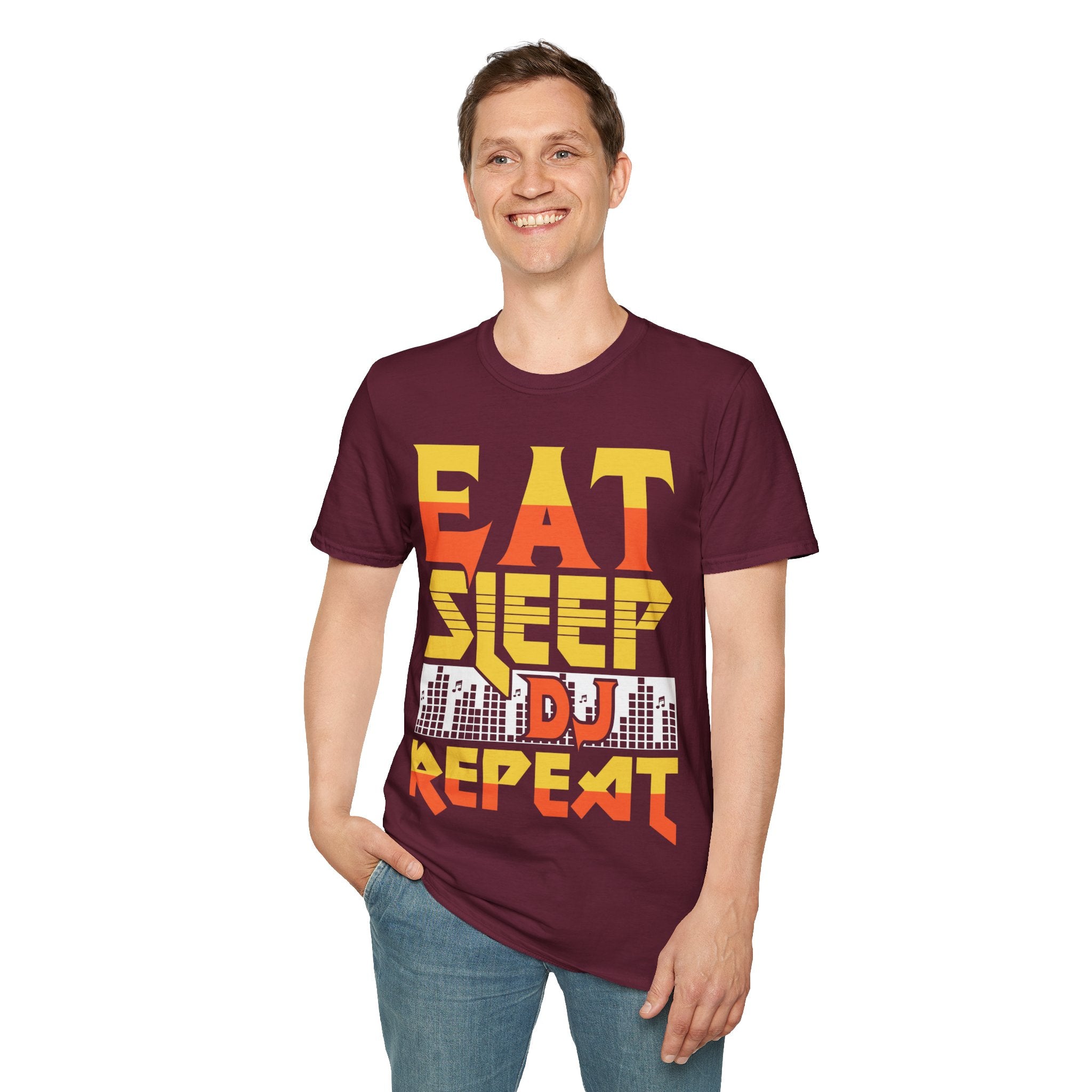 "Eat Sleep DJ Repeat" Unisex Soft style T-Shirt