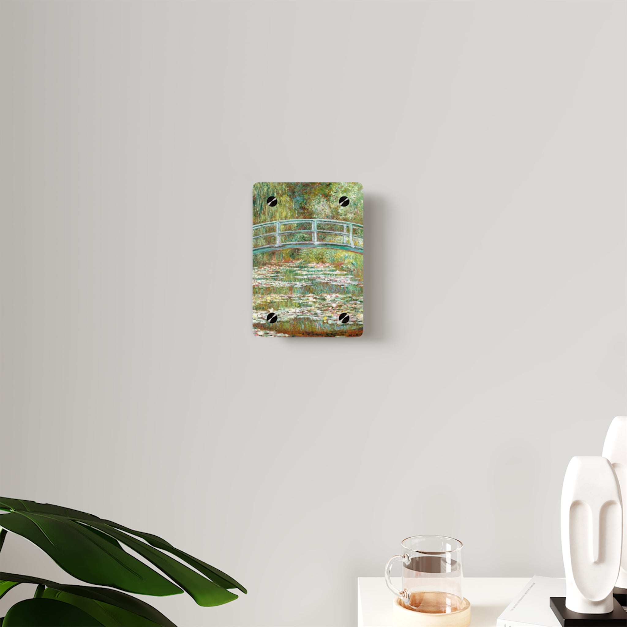 "BRIDGE OVER A POND OF WATER LILIES" Acrylic Wall Art Panels