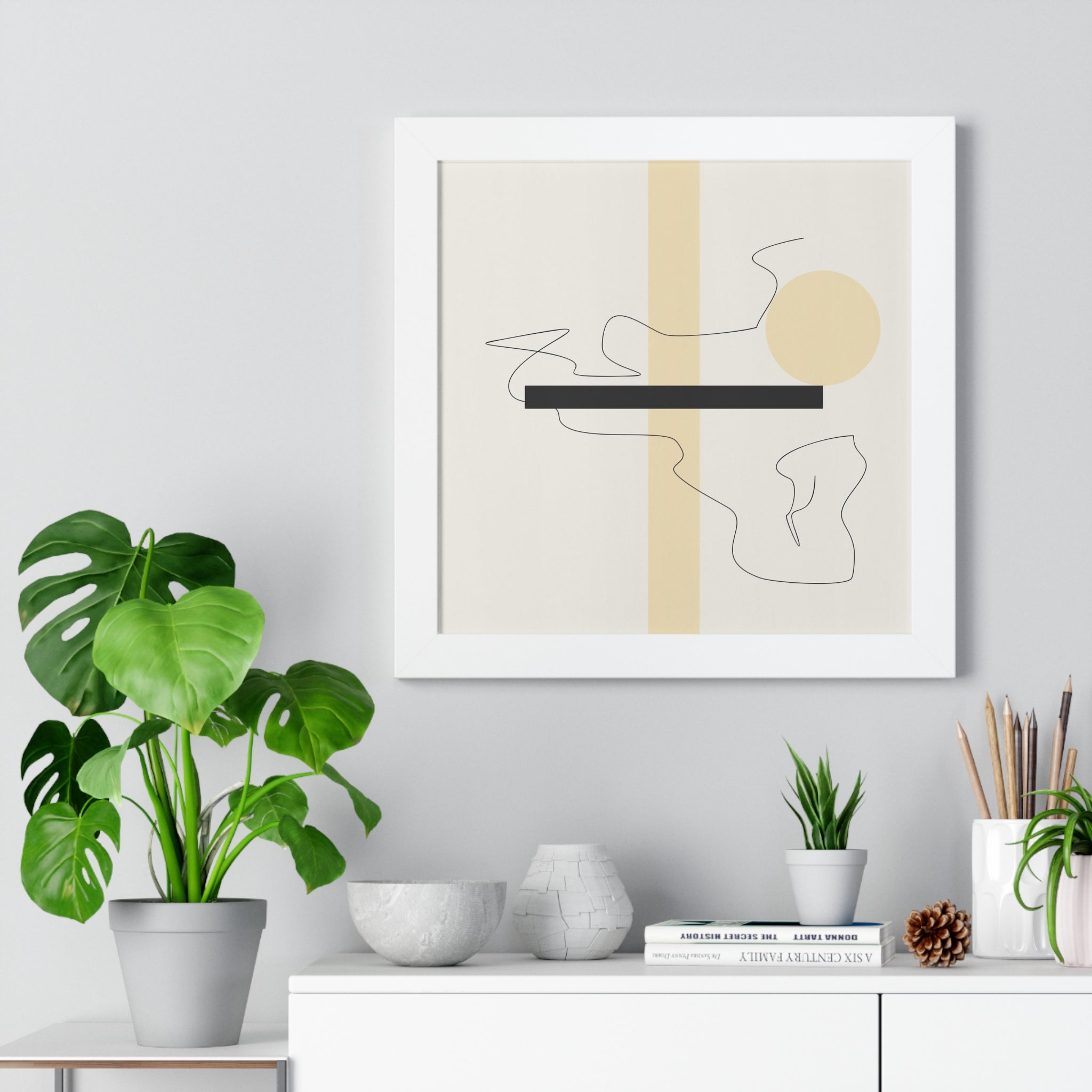 "ABSTRACT NEUTRAL" Framed Vertical Poster