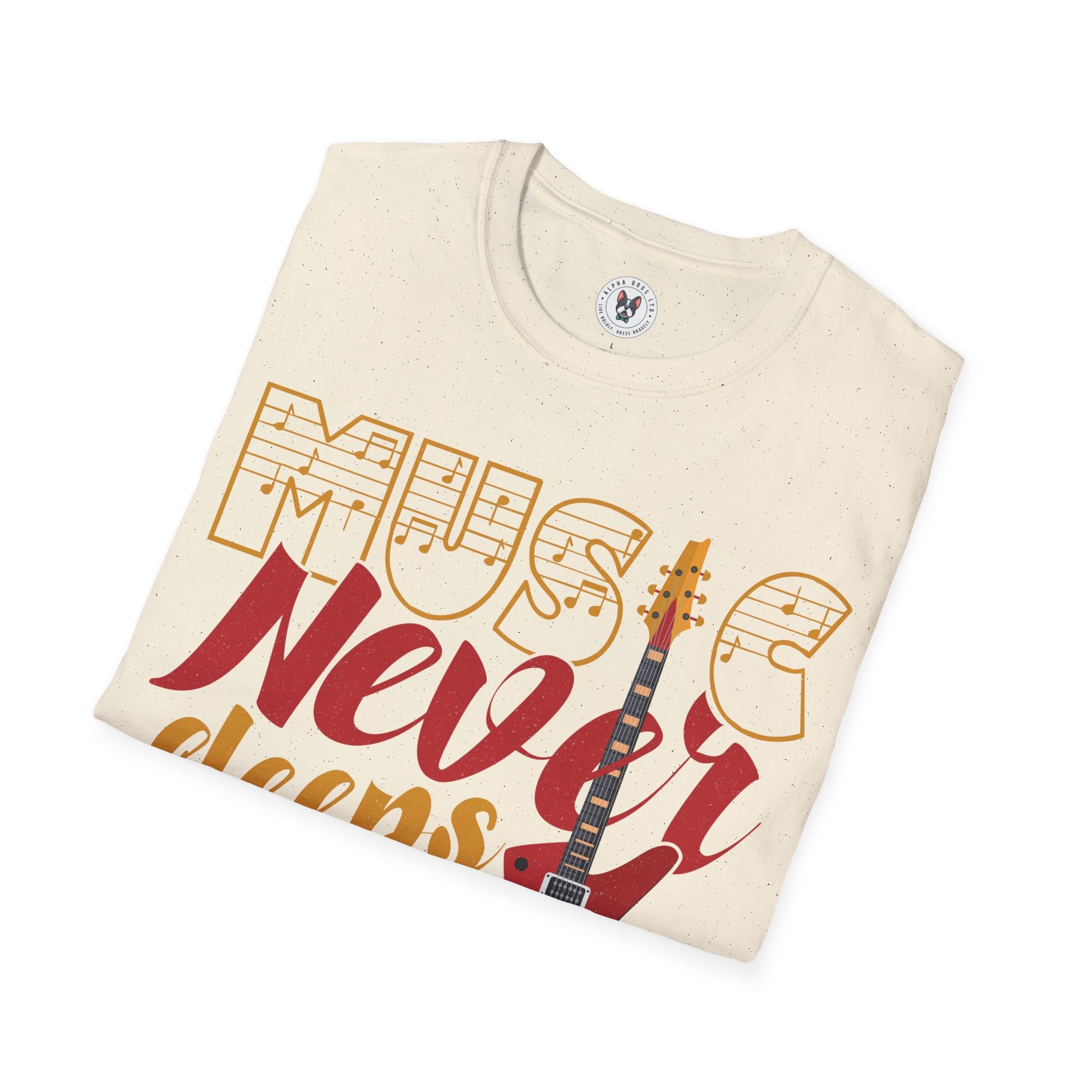 "Music Never Sleeps" Unisex Soft style T-Shirt