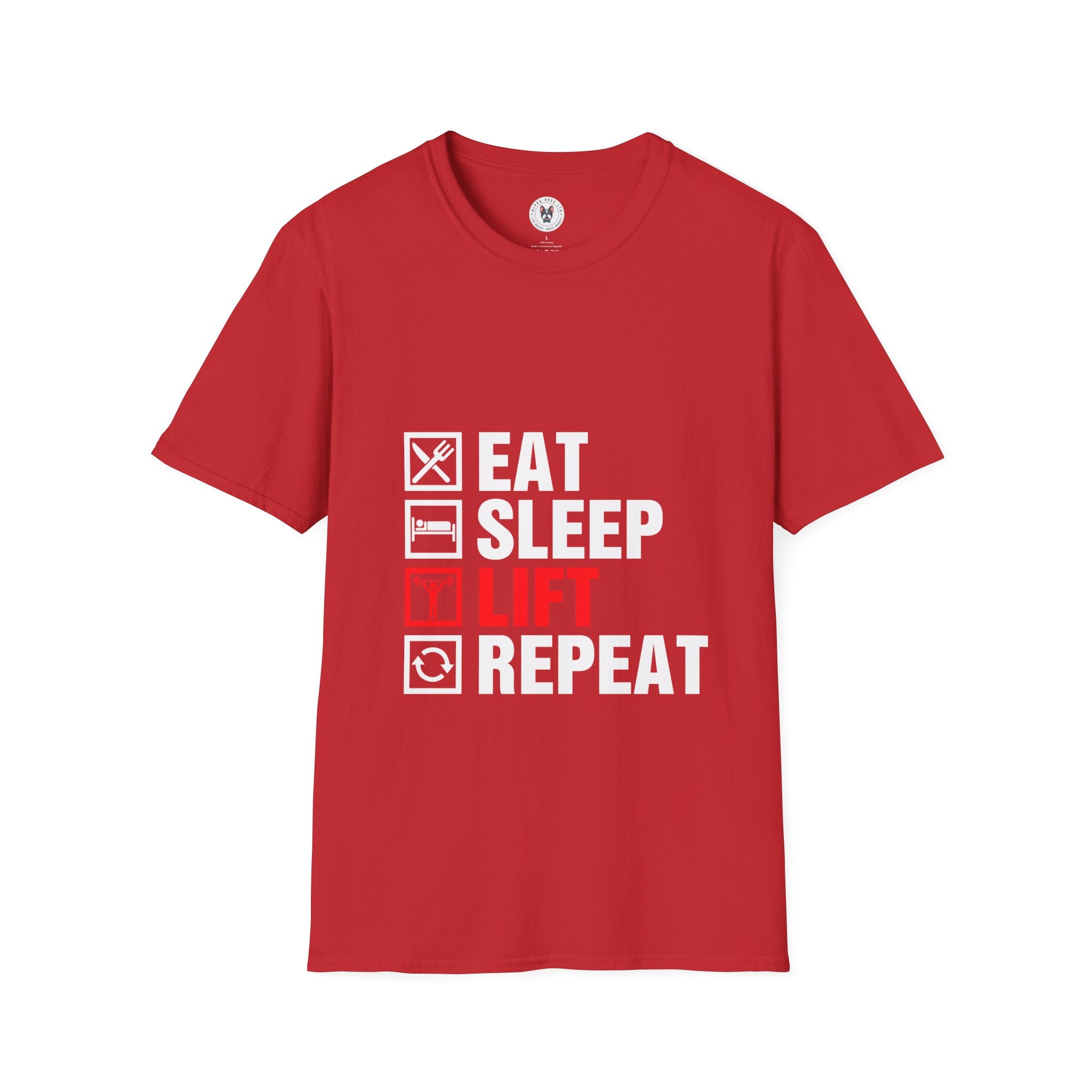 "Eat Sleep Lift Repeat" Unisex Soft Style T-Shirt