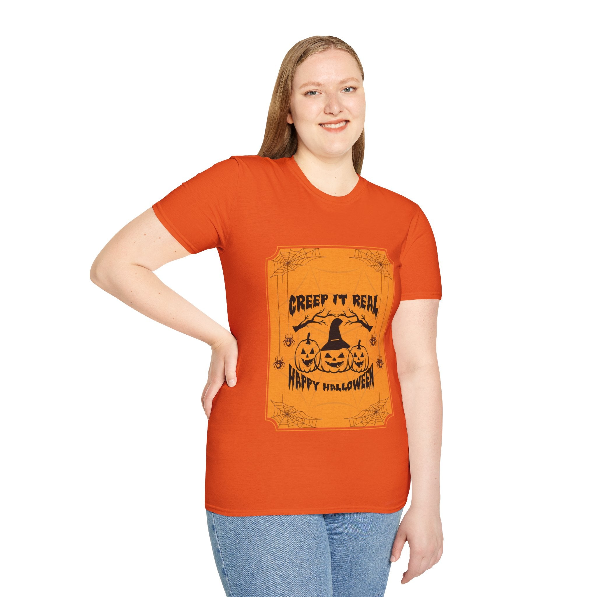 "CREEP IT REAL HAPPY HALLOWEEN" Unisex Soft style T-Shirt